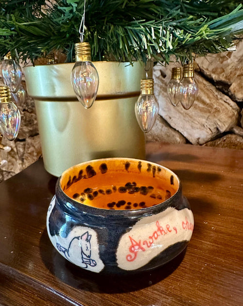 Chaos, but Naps: Wheel Thrown, Hand-Painted Ceramic Bowl