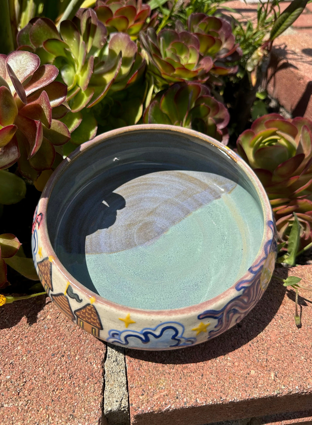 It has a dragon!: Wheel Thrown, Hand-Painted Ceramic Bowl