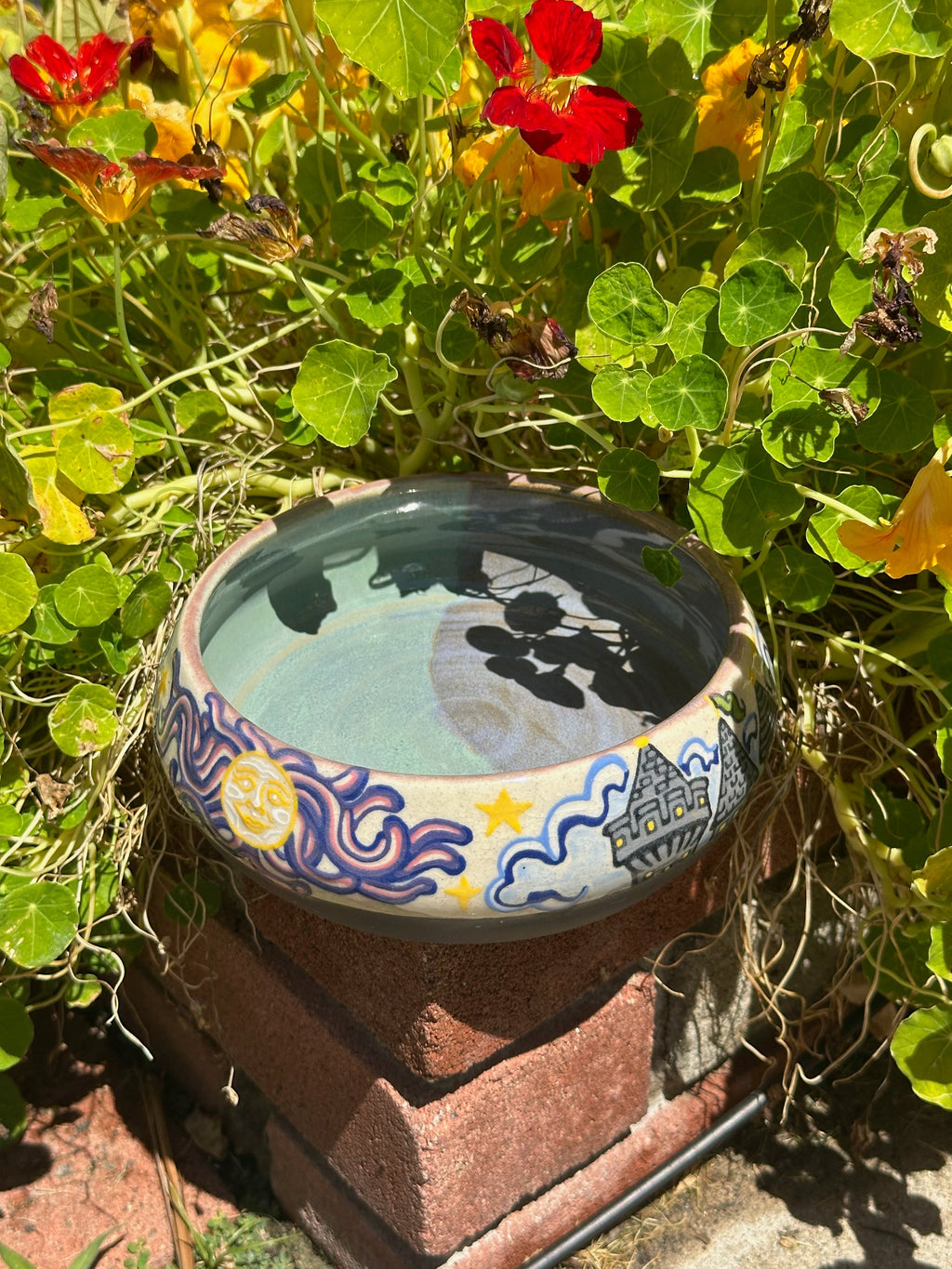 It has a dragon!: Wheel Thrown, Hand-Painted Ceramic Bowl