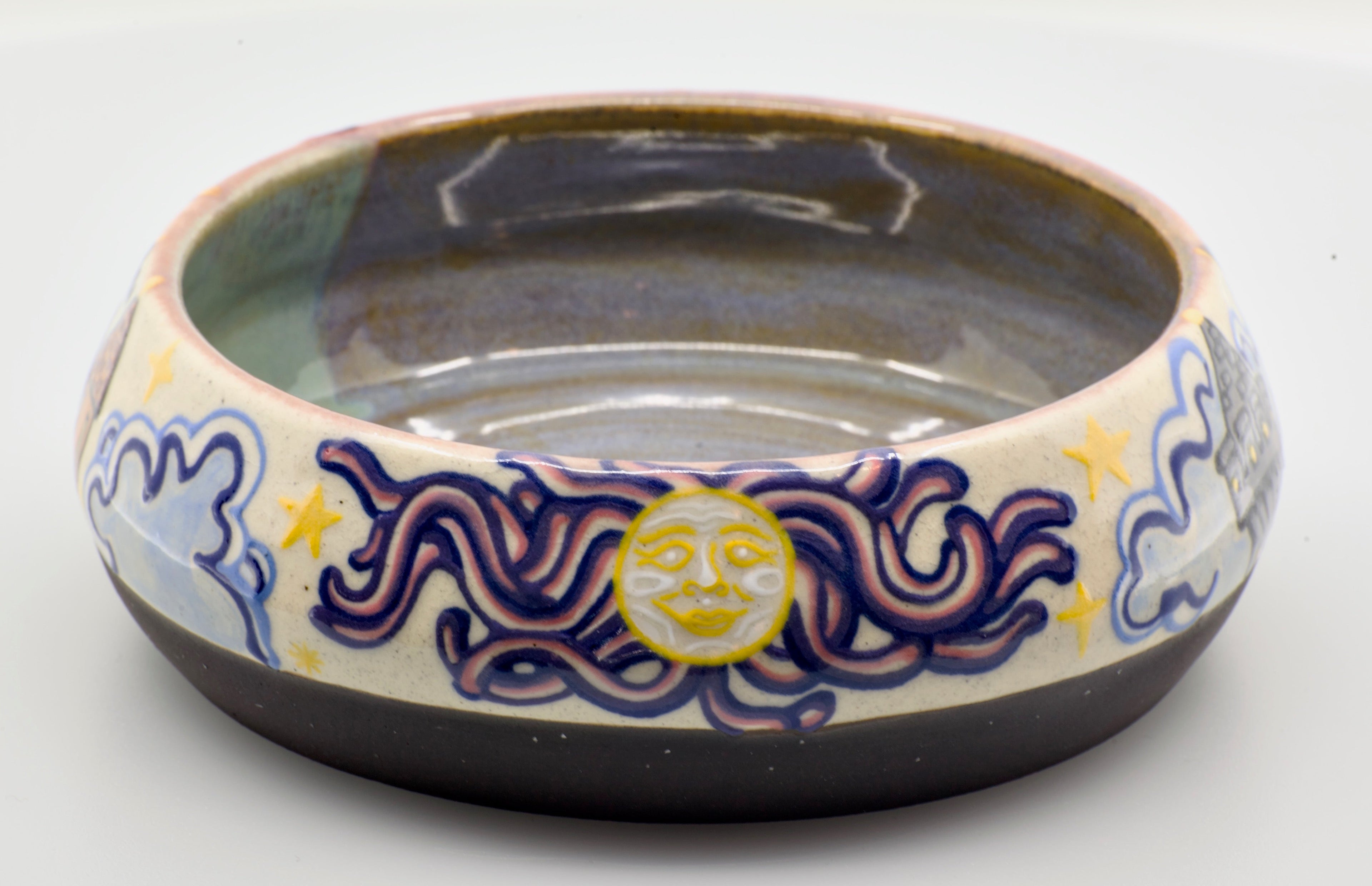It has a dragon!: Wheel Thrown, Hand-Painted Ceramic Bowl