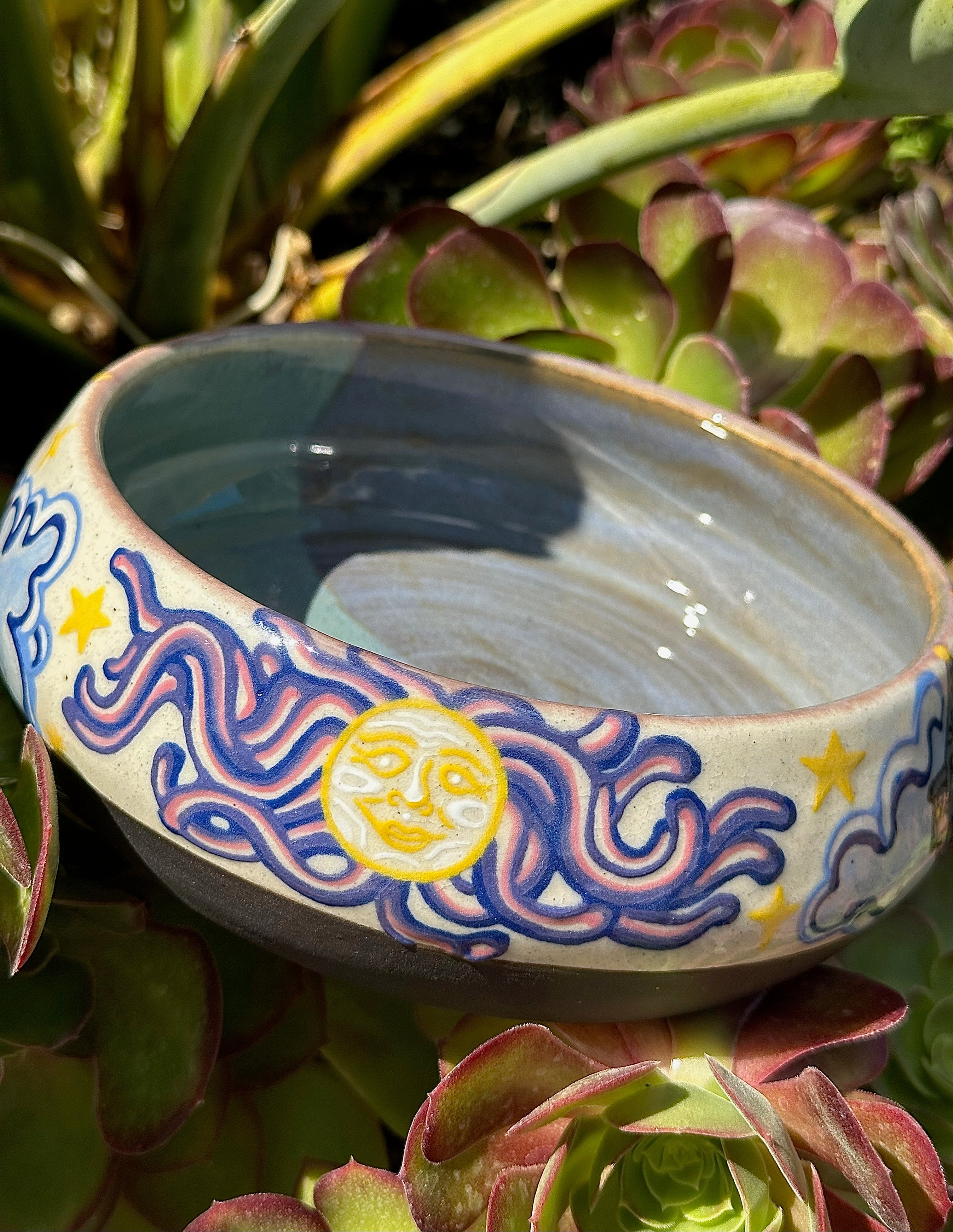 It has a dragon!: Wheel Thrown, Hand-Painted Ceramic Bowl