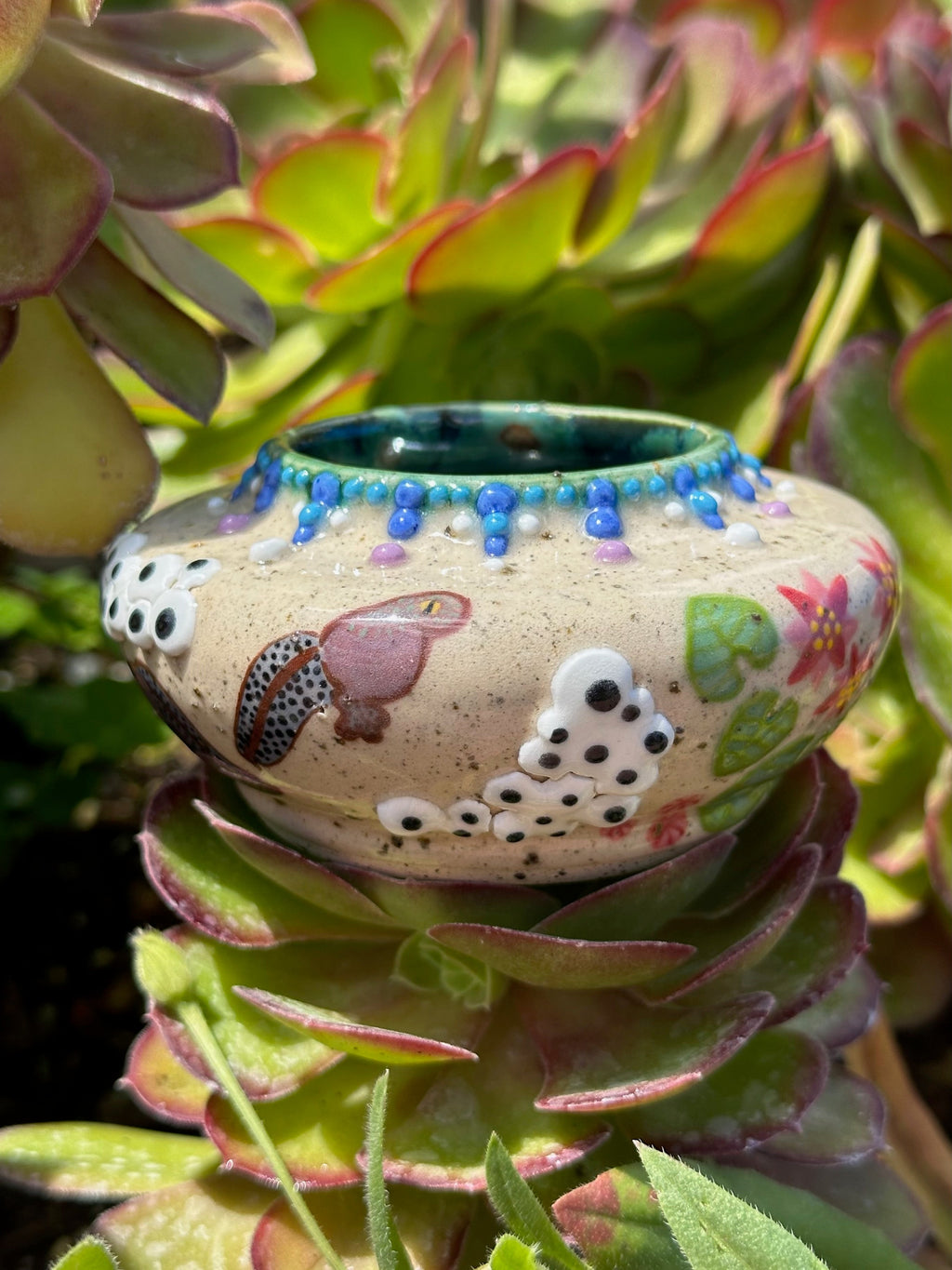 Frog(spawn): Wheel Thrown, Hand-Painted Ceramic Bowl