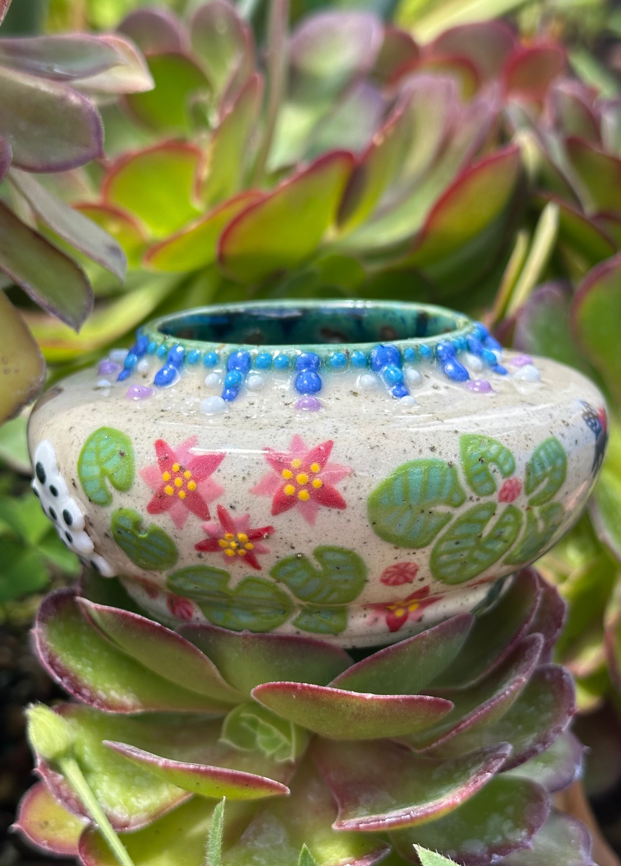 Frog(spawn): Wheel Thrown, Hand-Painted Ceramic Bowl