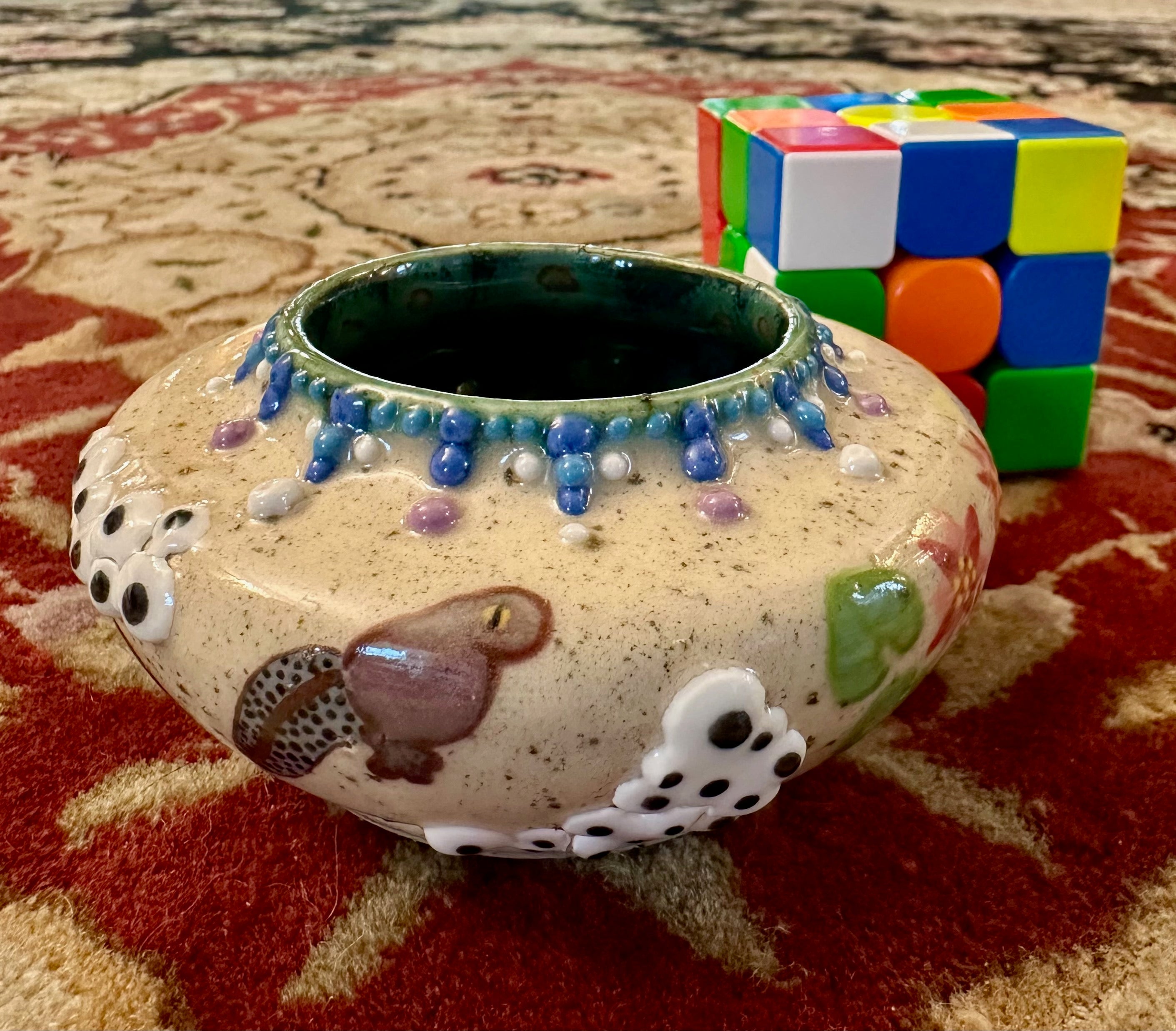 Frog(spawn): Wheel Thrown, Hand-Painted Ceramic Bowl