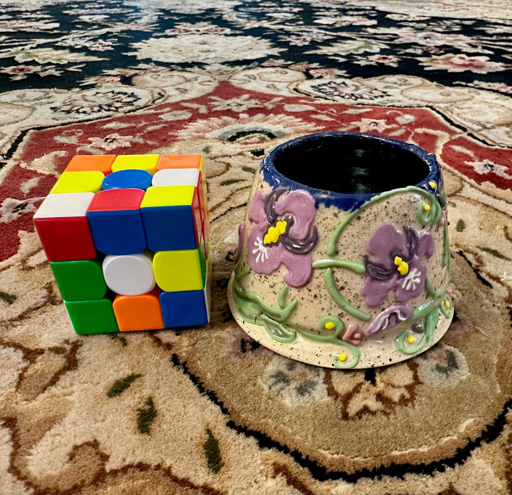 Iris: Wheel Thrown, Hand-Painted Ceramic Bowl