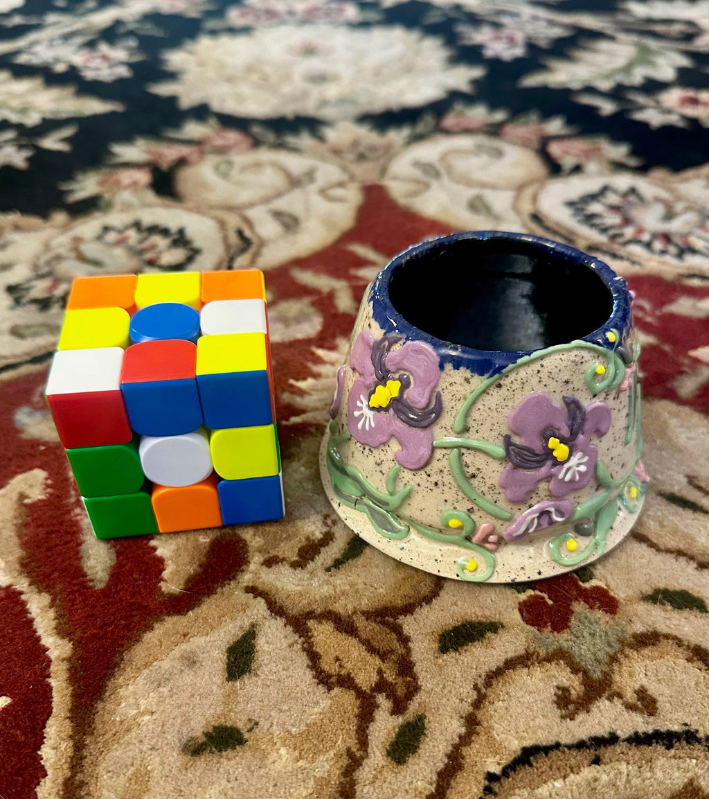 Iris: Wheel Thrown, Hand-Painted Ceramic Bowl