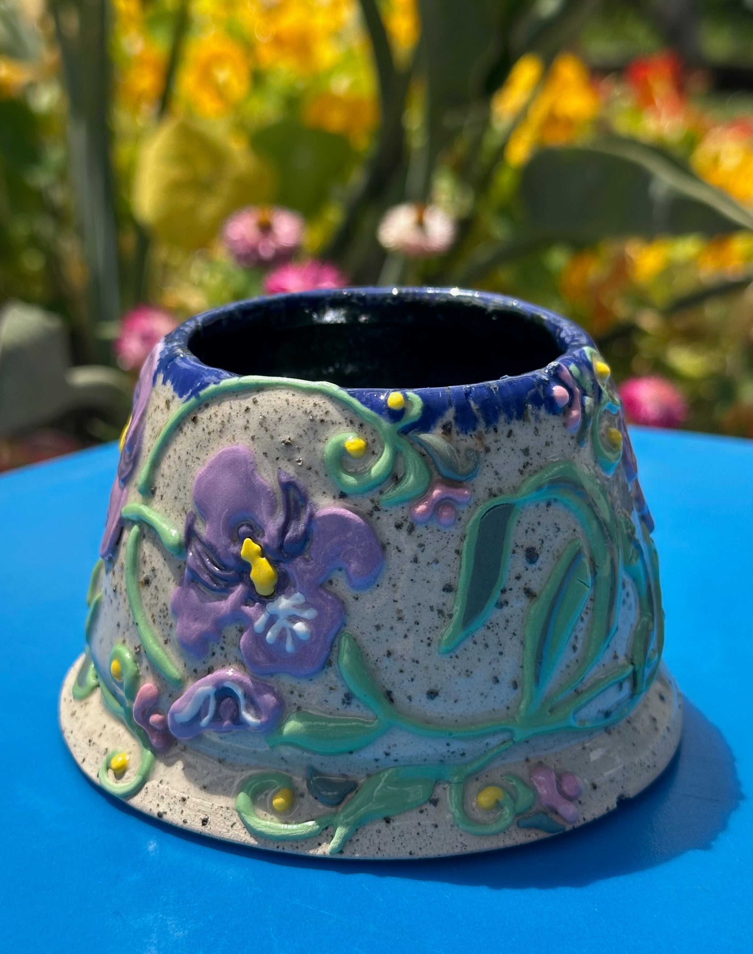 Iris: Wheel Thrown, Hand-Painted Ceramic Bowl