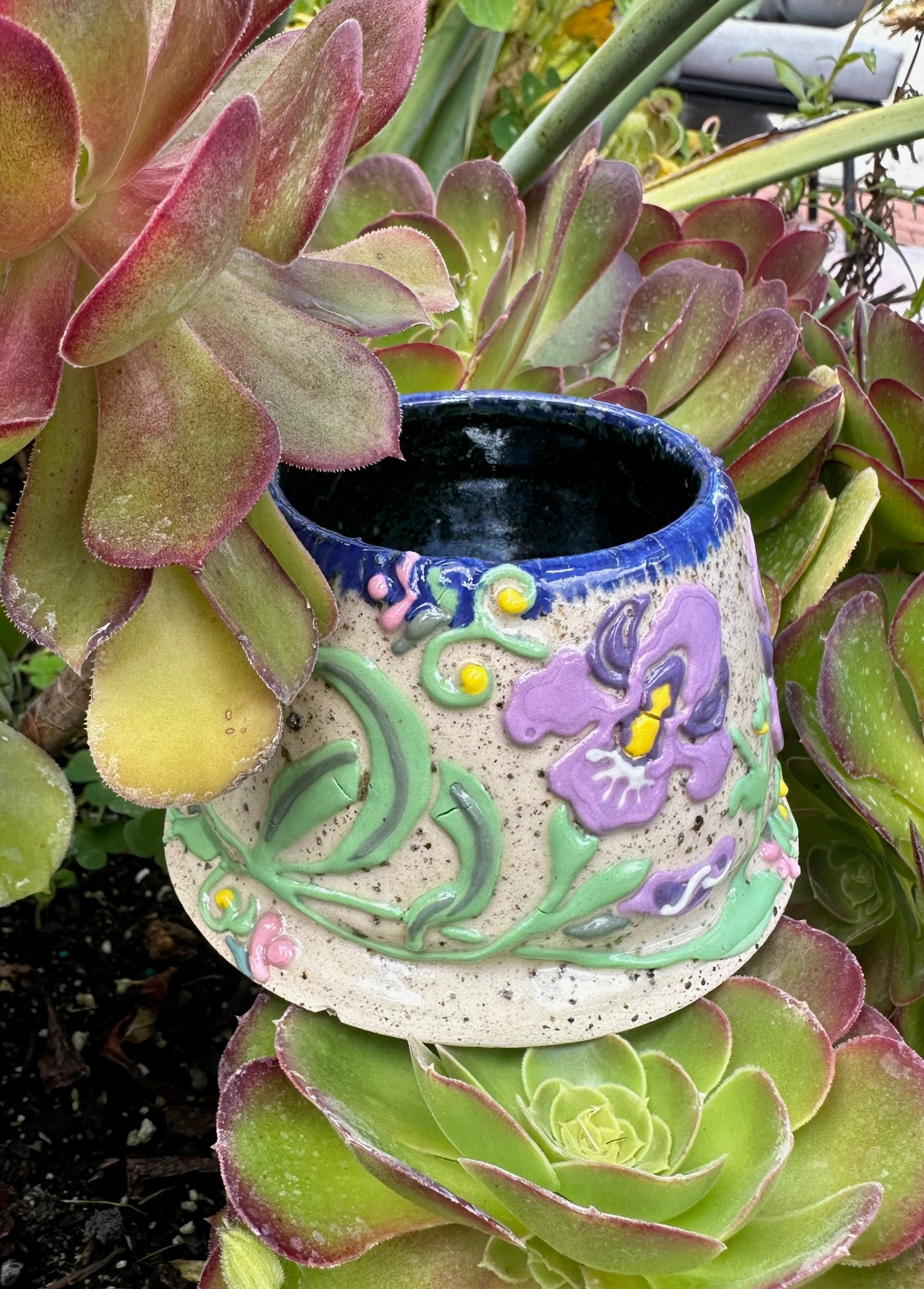 Iris: Wheel Thrown, Hand-Painted Ceramic Bowl