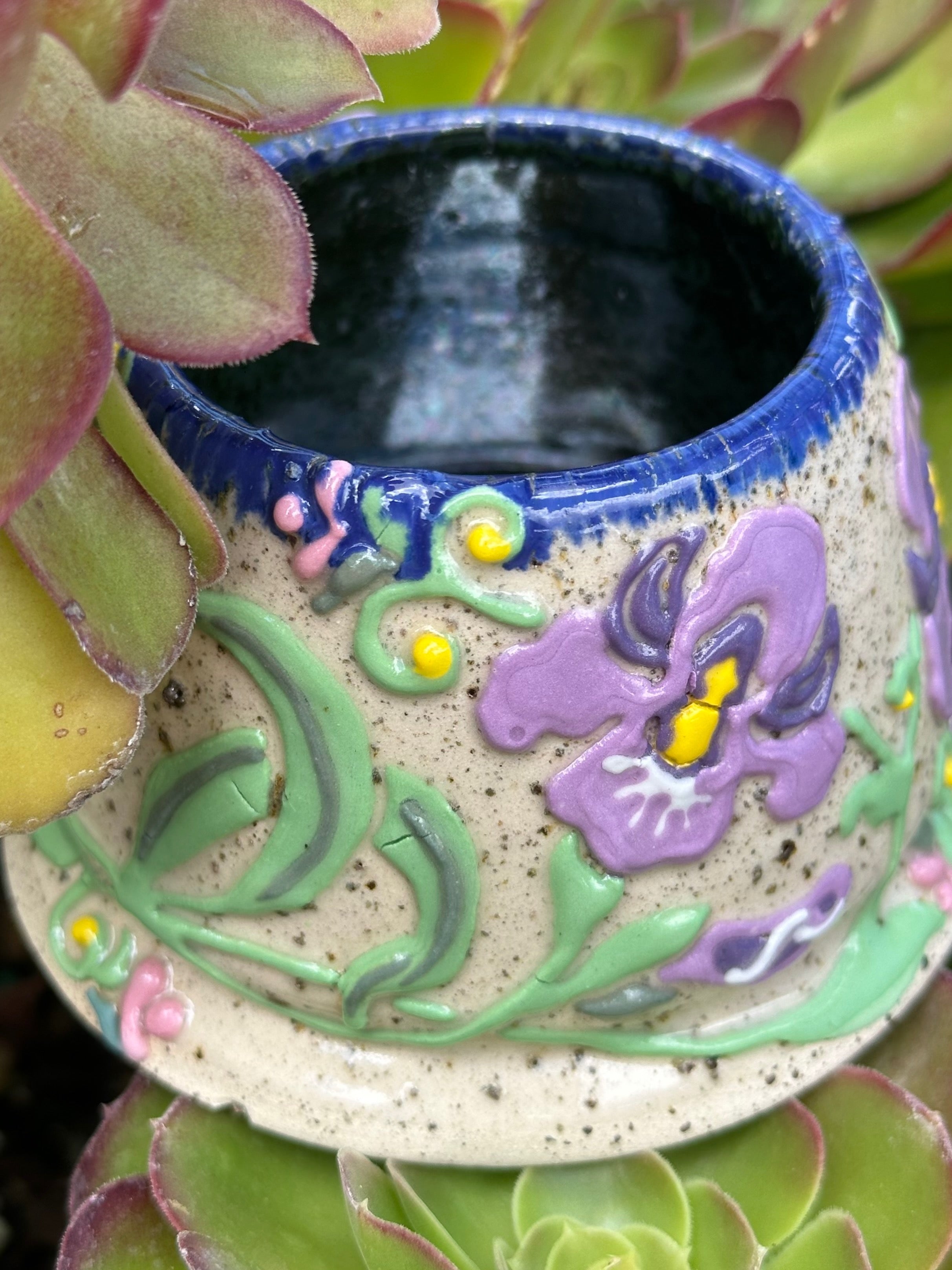 Iris: Wheel Thrown, Hand-Painted Ceramic Bowl