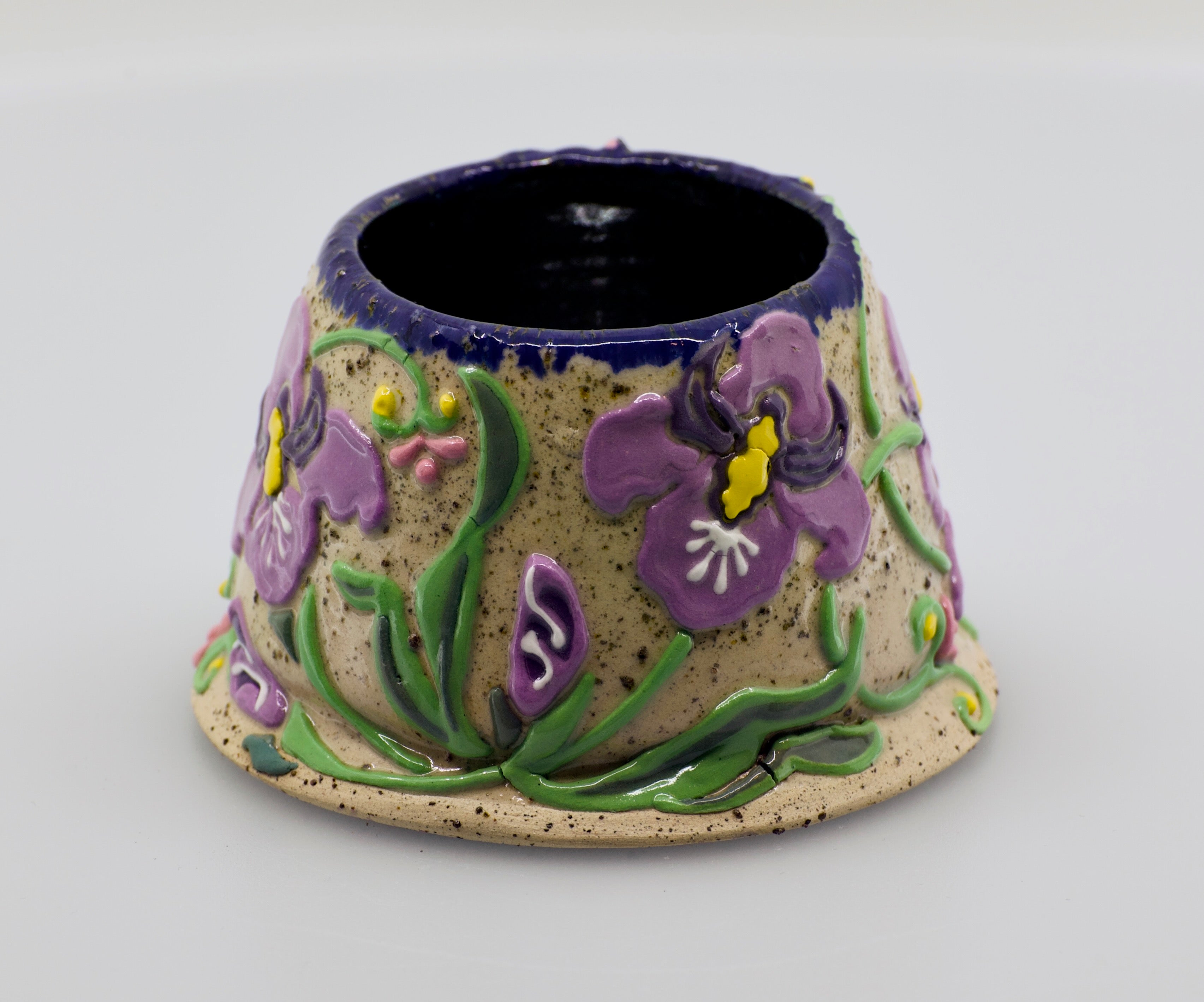 Iris: Wheel Thrown, Hand-Painted Ceramic Bowl