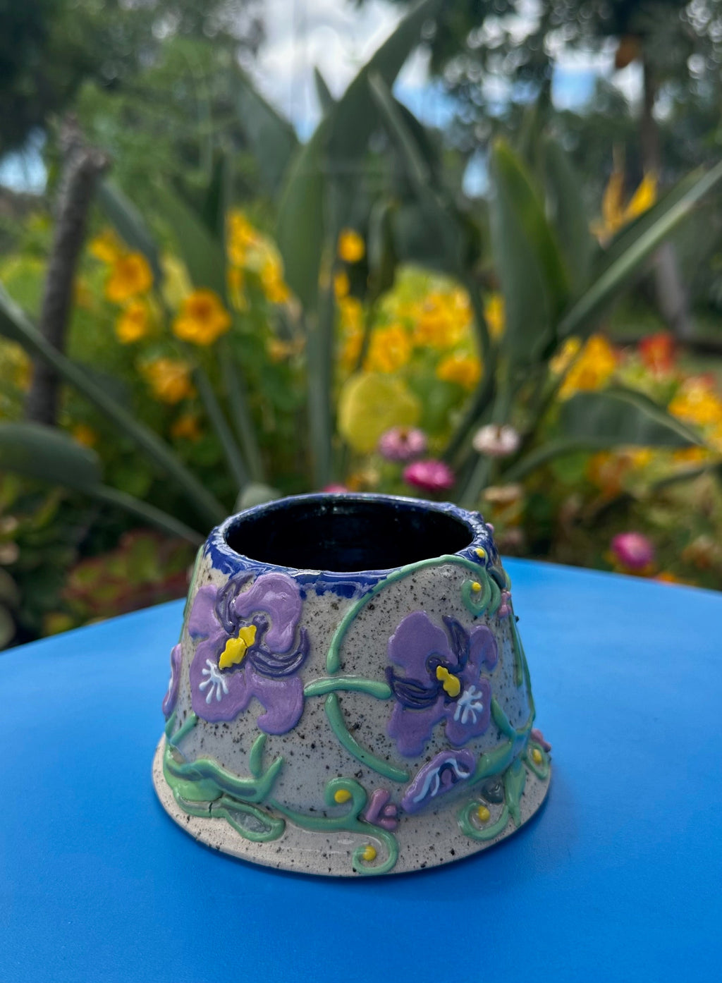 Iris: Wheel Thrown, Hand-Painted Ceramic Bowl