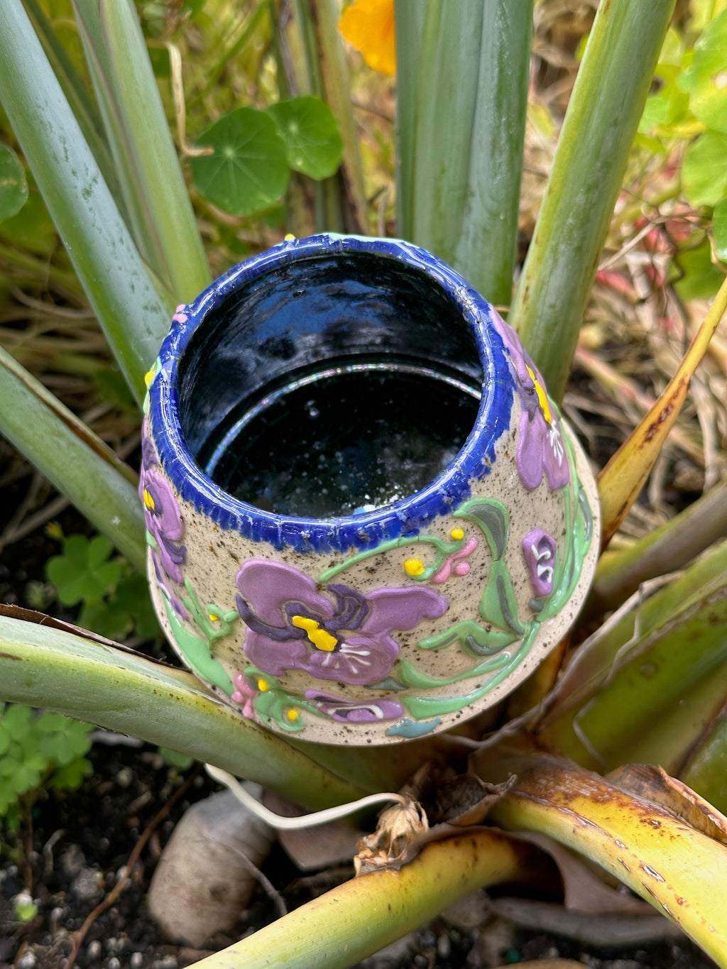 Iris: Wheel Thrown, Hand-Painted Ceramic Bowl