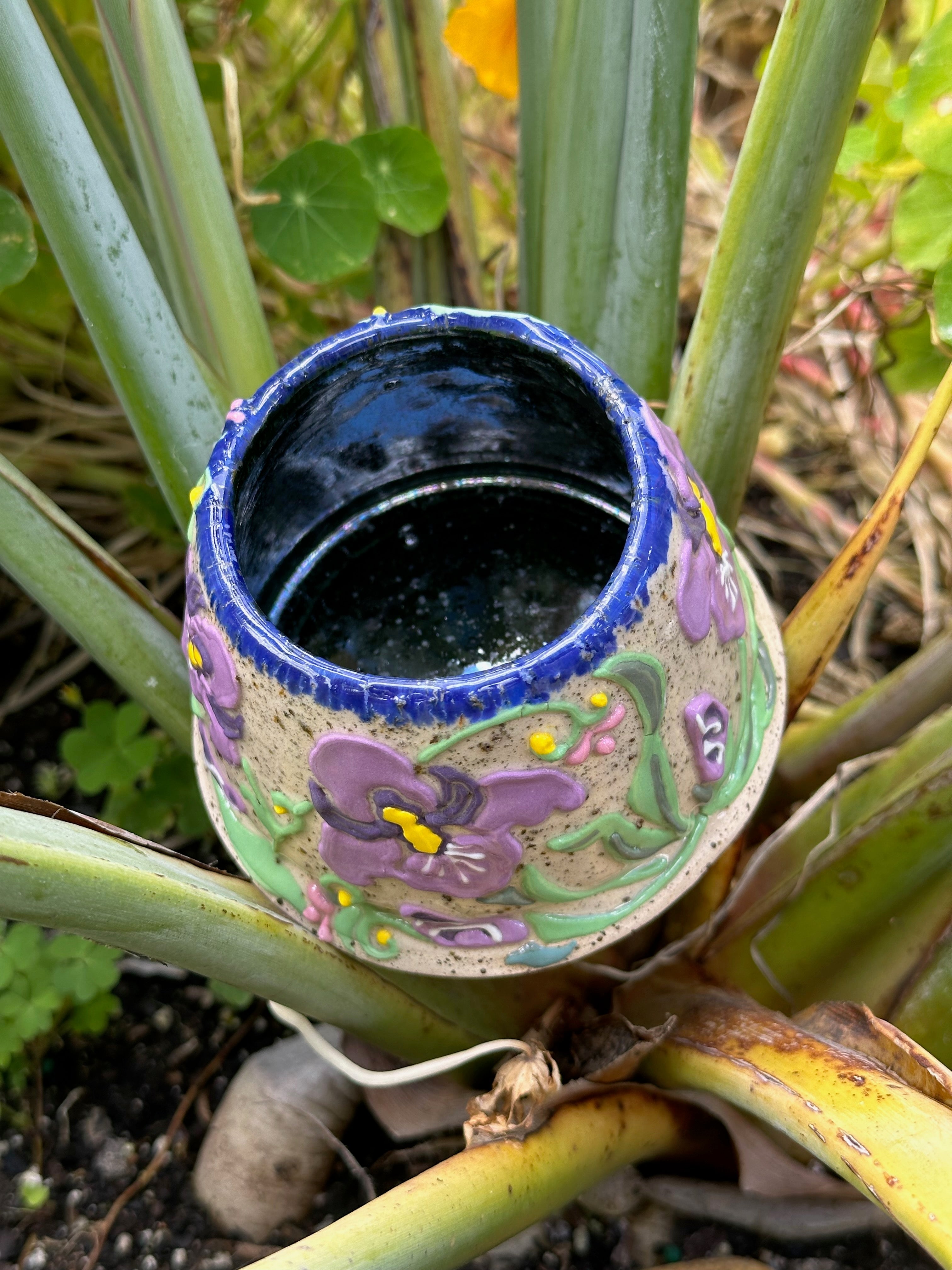 Iris: Wheel Thrown, Hand-Painted Ceramic Bowl