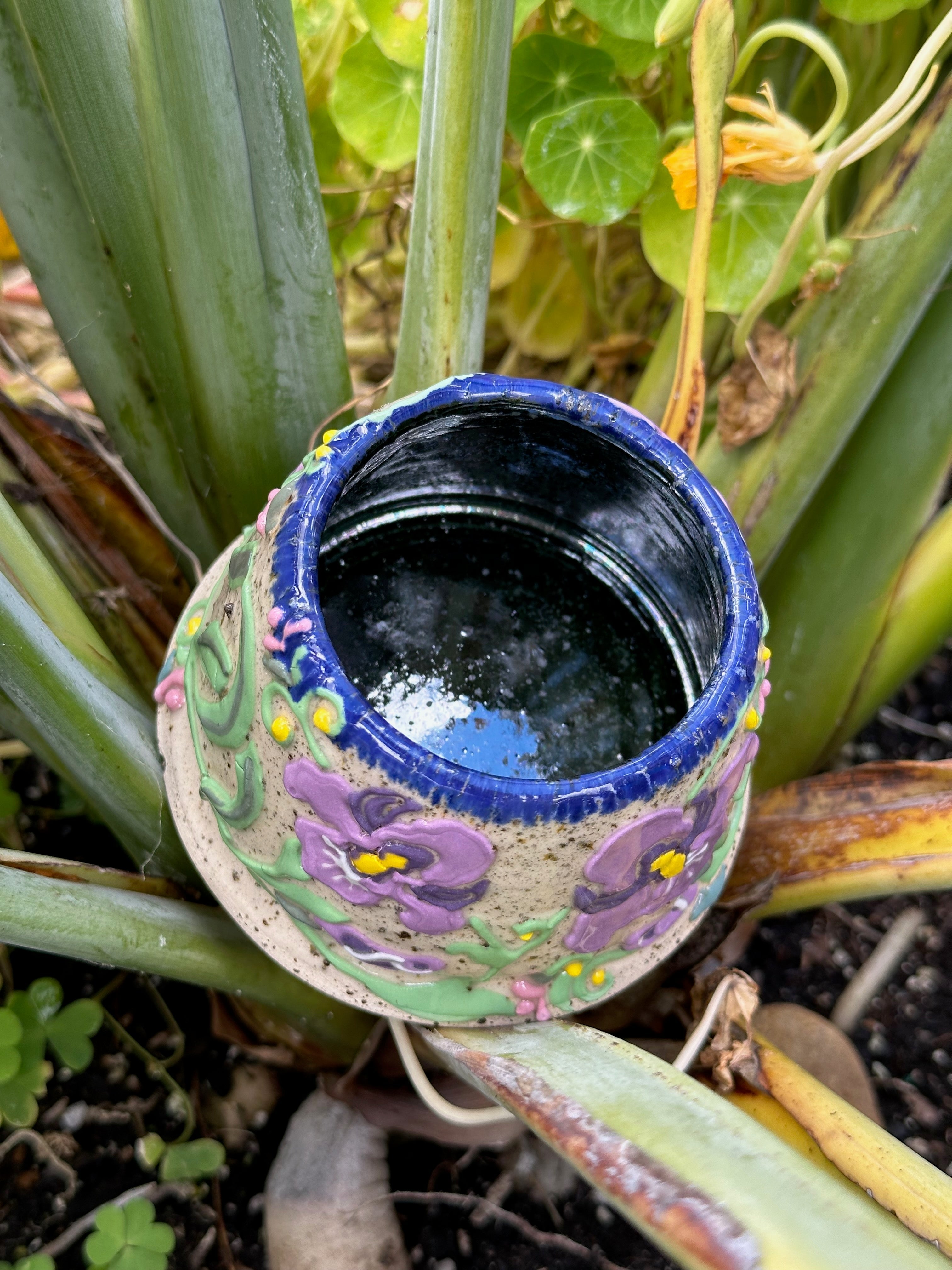 Iris: Wheel Thrown, Hand-Painted Ceramic Bowl