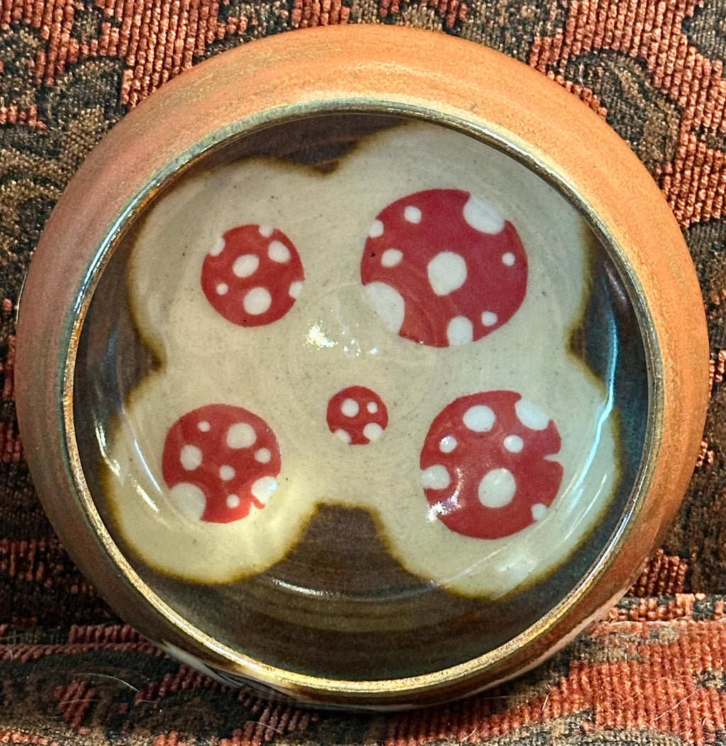 Mushroom Mushroom Mushroom: Wheel Thrown, Hand-Painted Ceramic Bowl