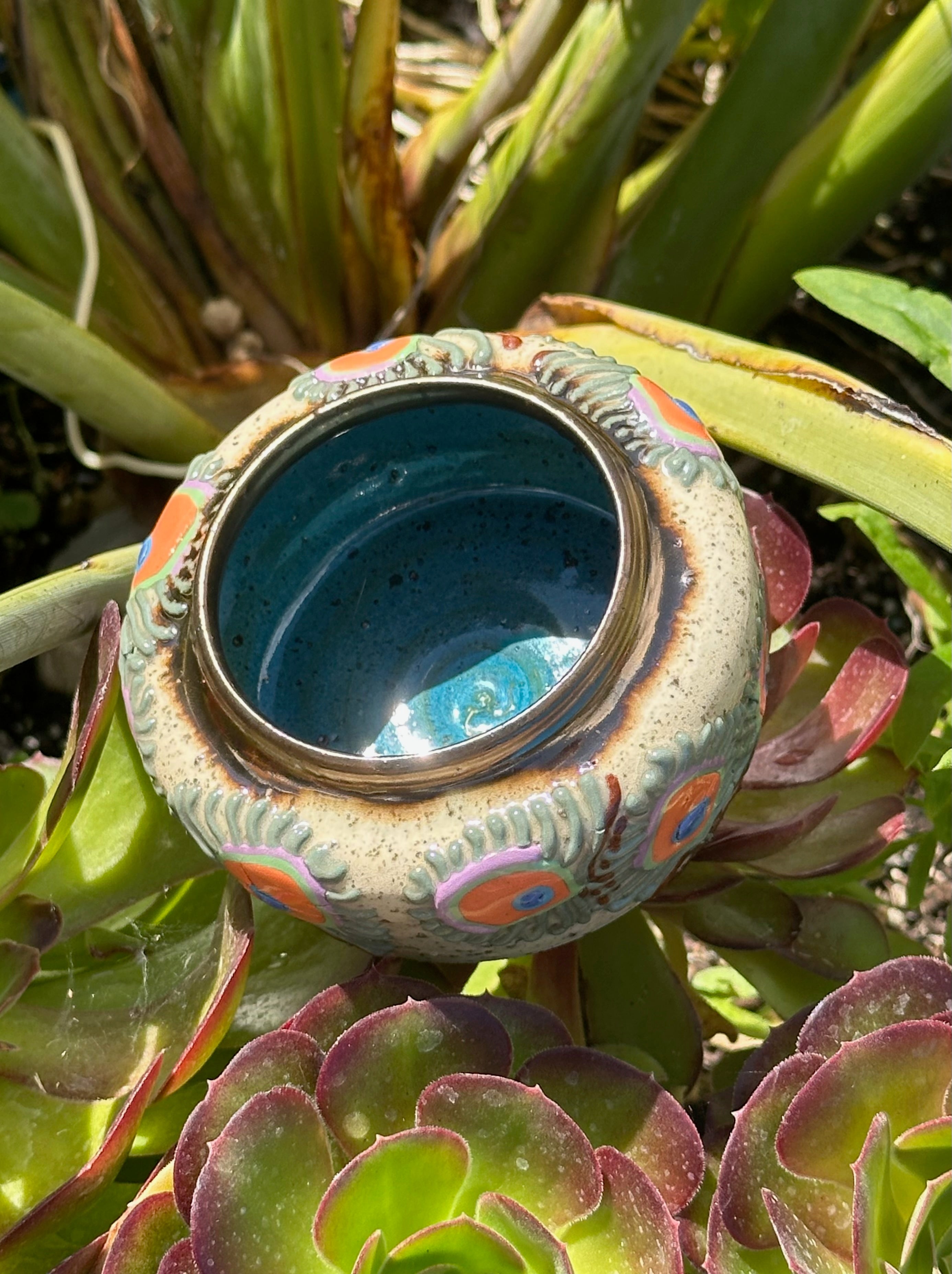 Peacockin: Wheel Thrown, Hand-Painted Ceramic Bowl