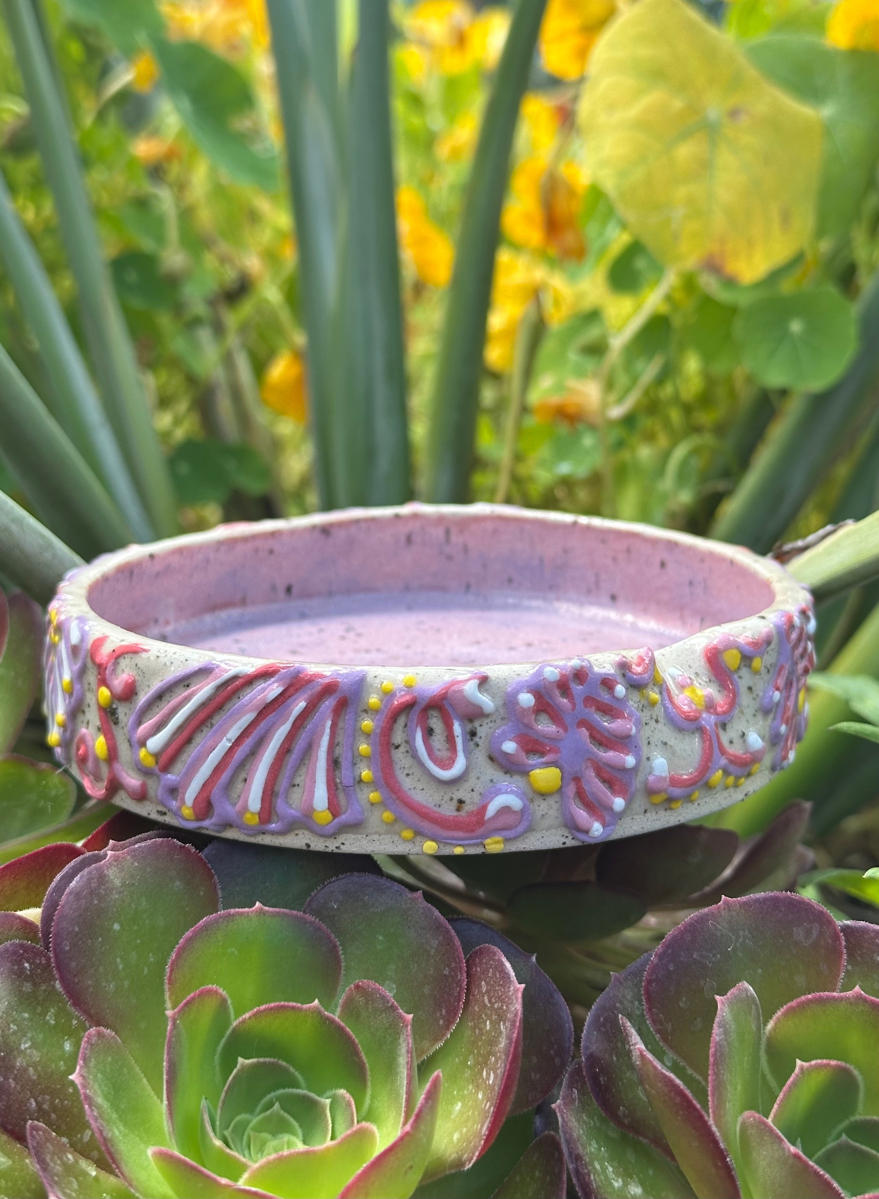 Pretty in Pink: Wheel Thrown, Hand-Painted Ceramic Bowl