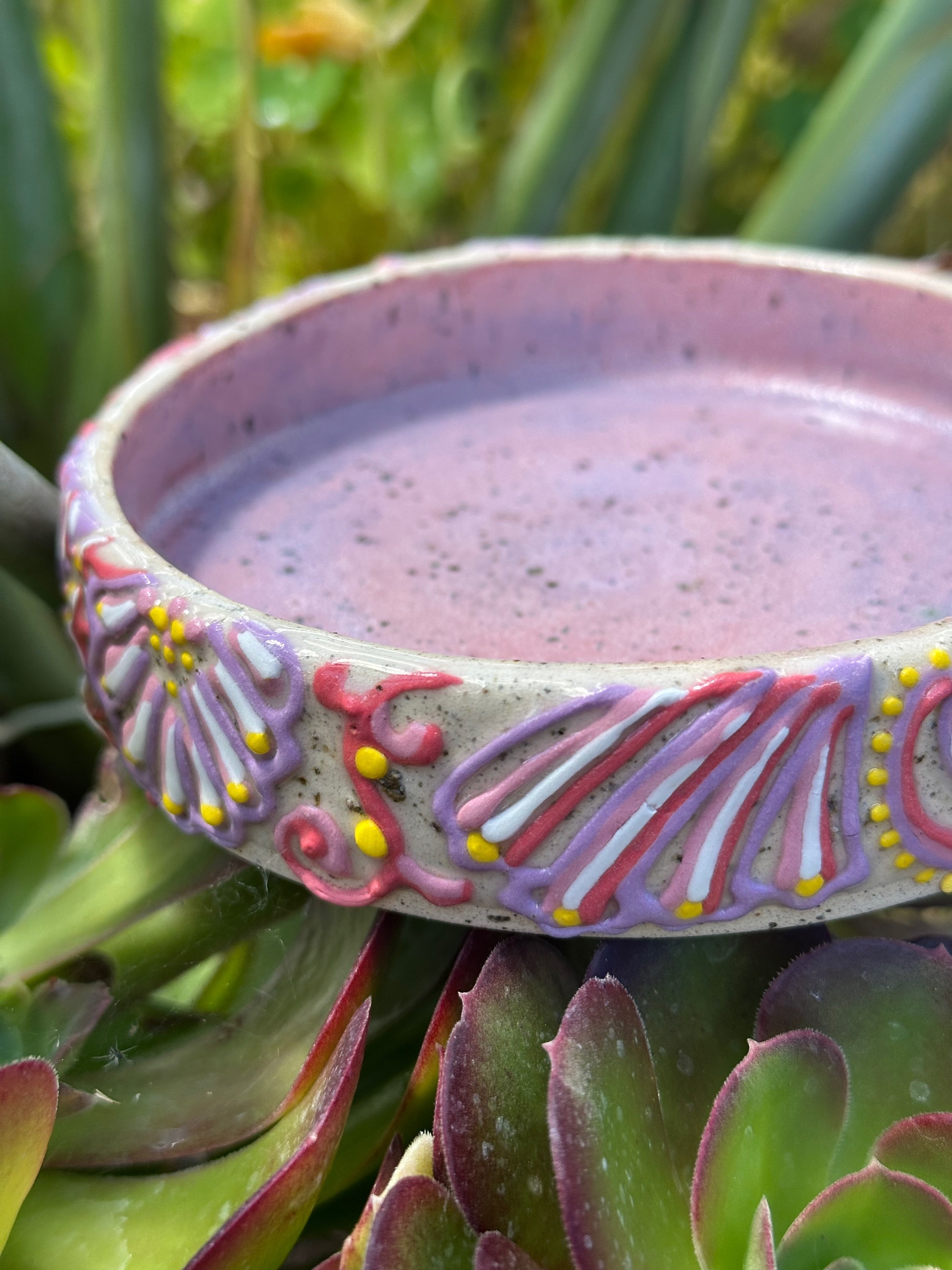 Pretty in Pink: Wheel Thrown, Hand-Painted Ceramic Bowl