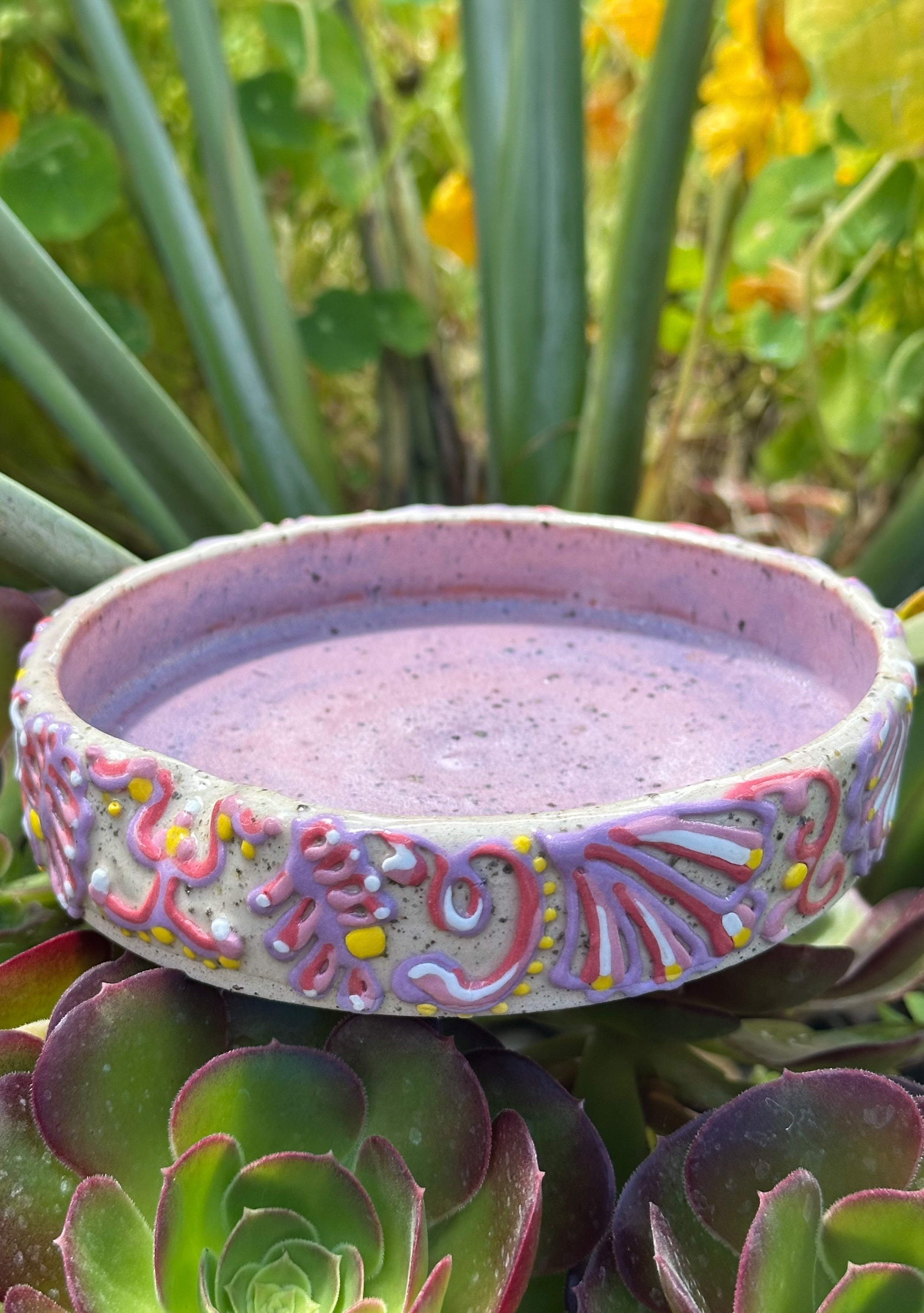 Pretty in Pink: Wheel Thrown, Hand-Painted Ceramic Bowl