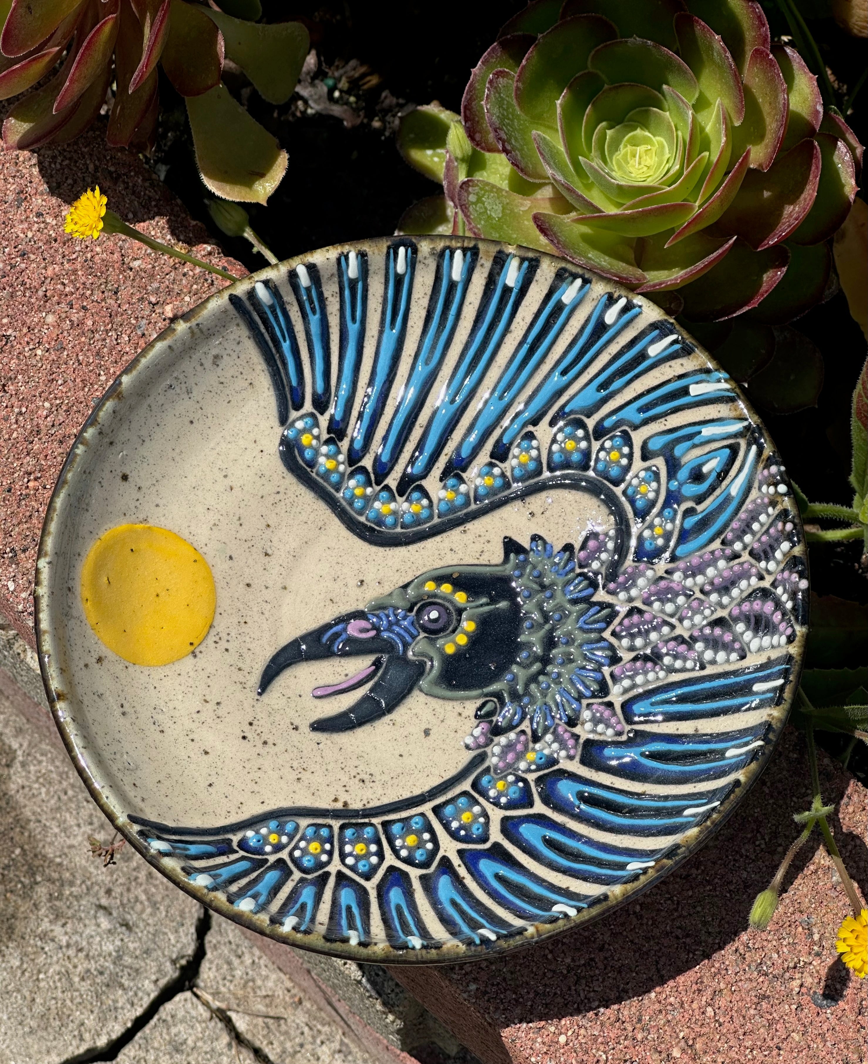 Raven: Wheel Thrown, Hand-Painted Ceramic Bowl