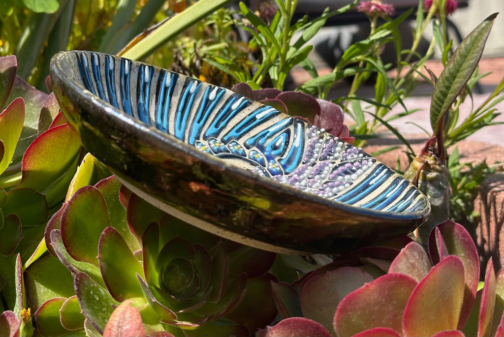 Raven: Wheel Thrown, Hand-Painted Ceramic Bowl