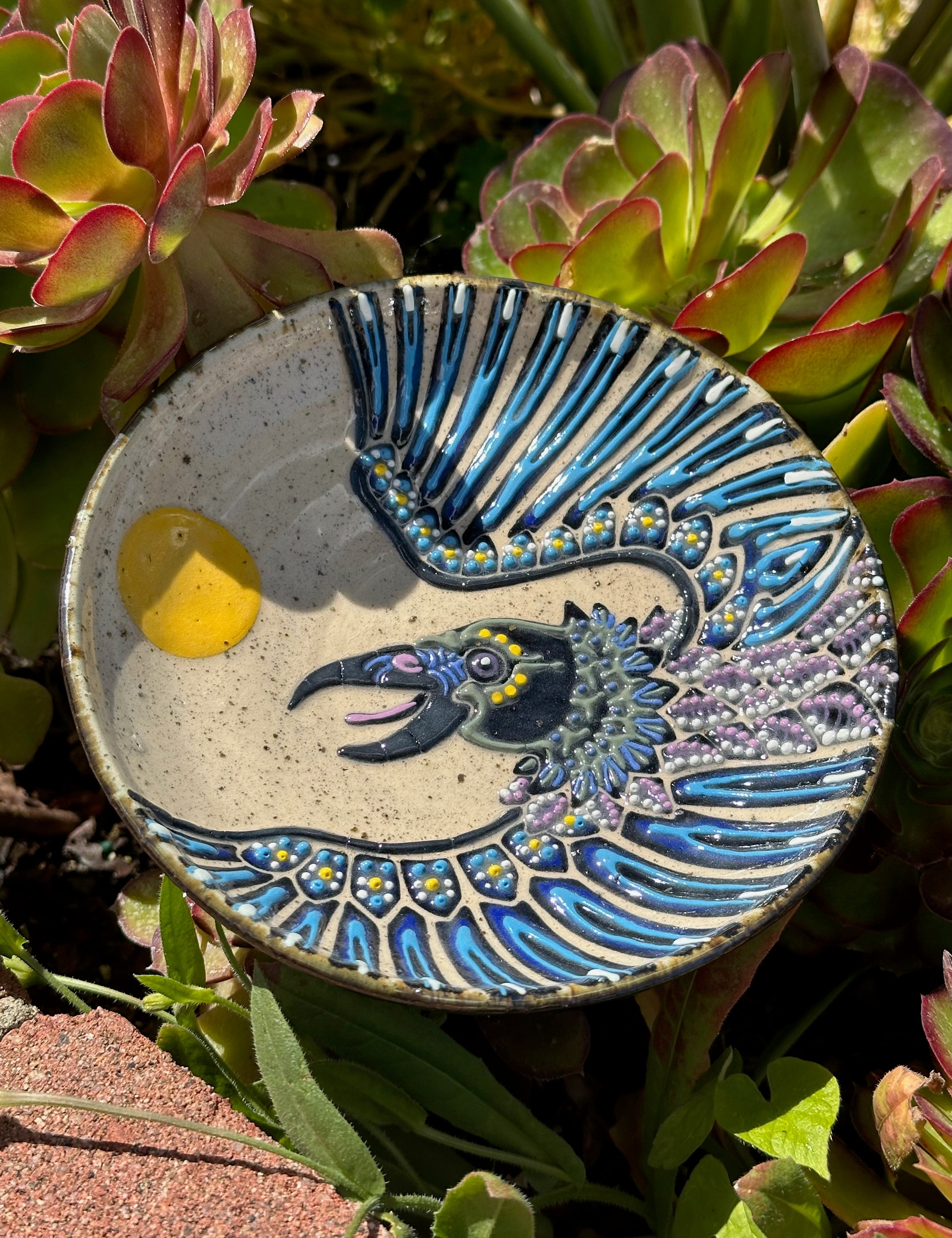 Raven: Wheel Thrown, Hand-Painted Ceramic Bowl