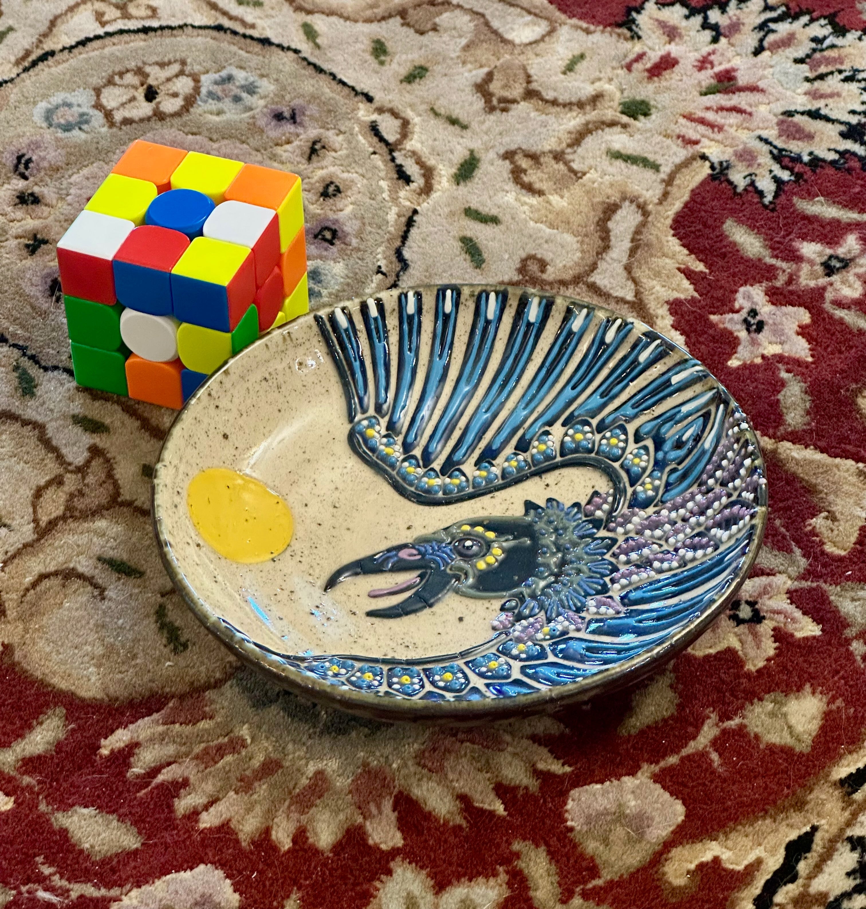 Raven: Wheel Thrown, Hand-Painted Ceramic Bowl