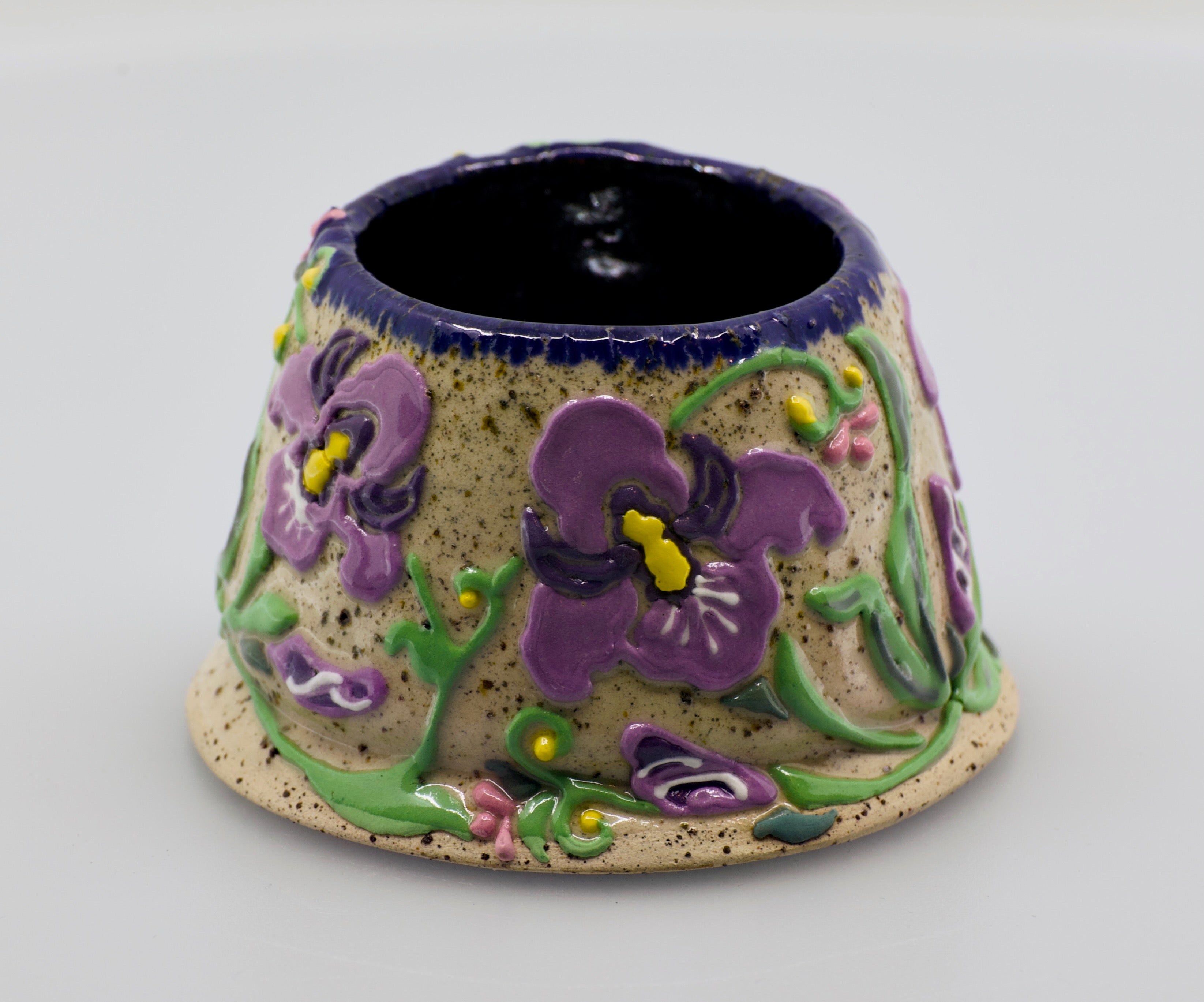 Iris: Wheel Thrown, Hand-Painted Ceramic Bowl