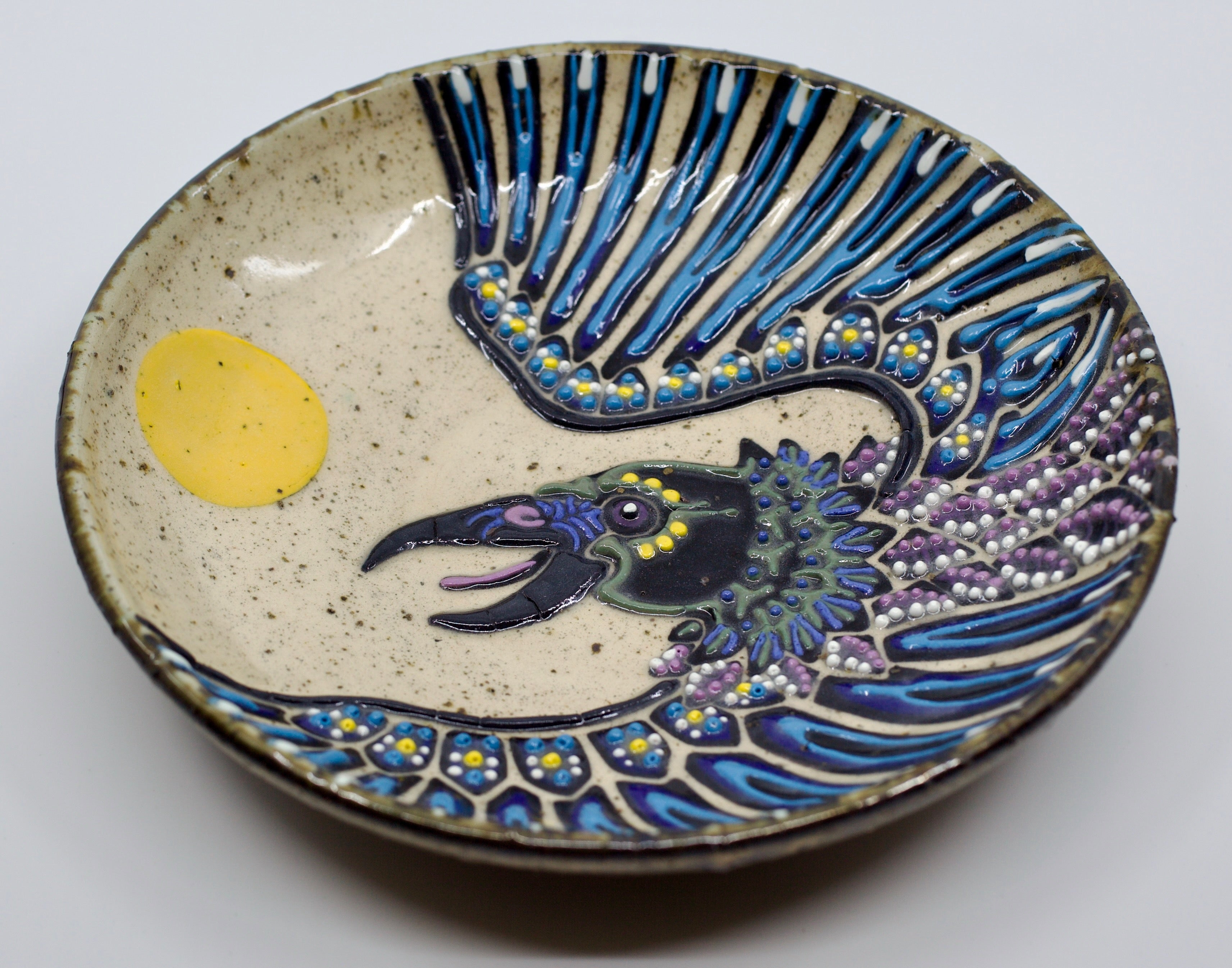 Raven: Wheel Thrown, Hand-Painted Ceramic Bowl