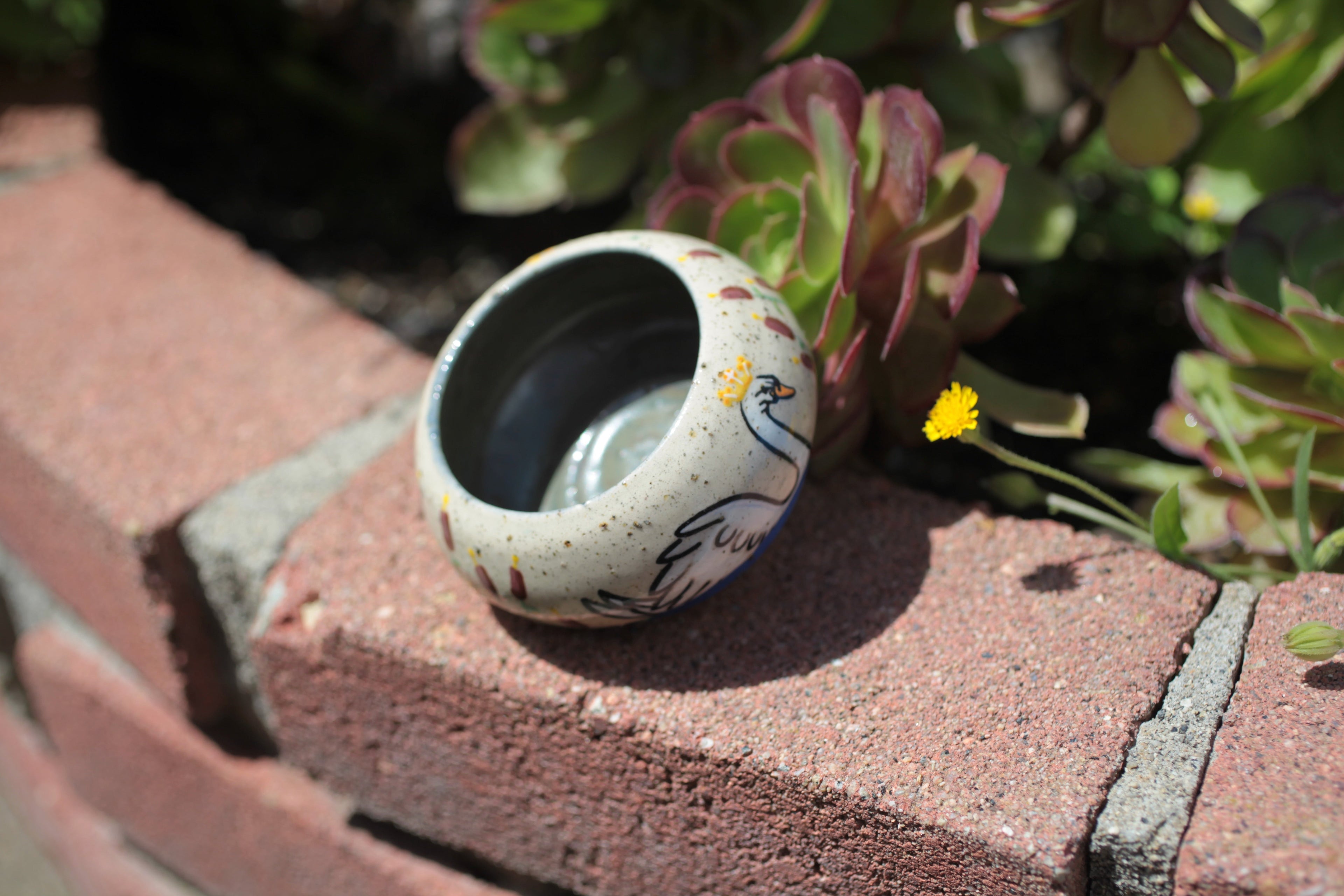 Swans a-Swimming: Wheel Thrown, Hand-Painted Ceramic Bowl