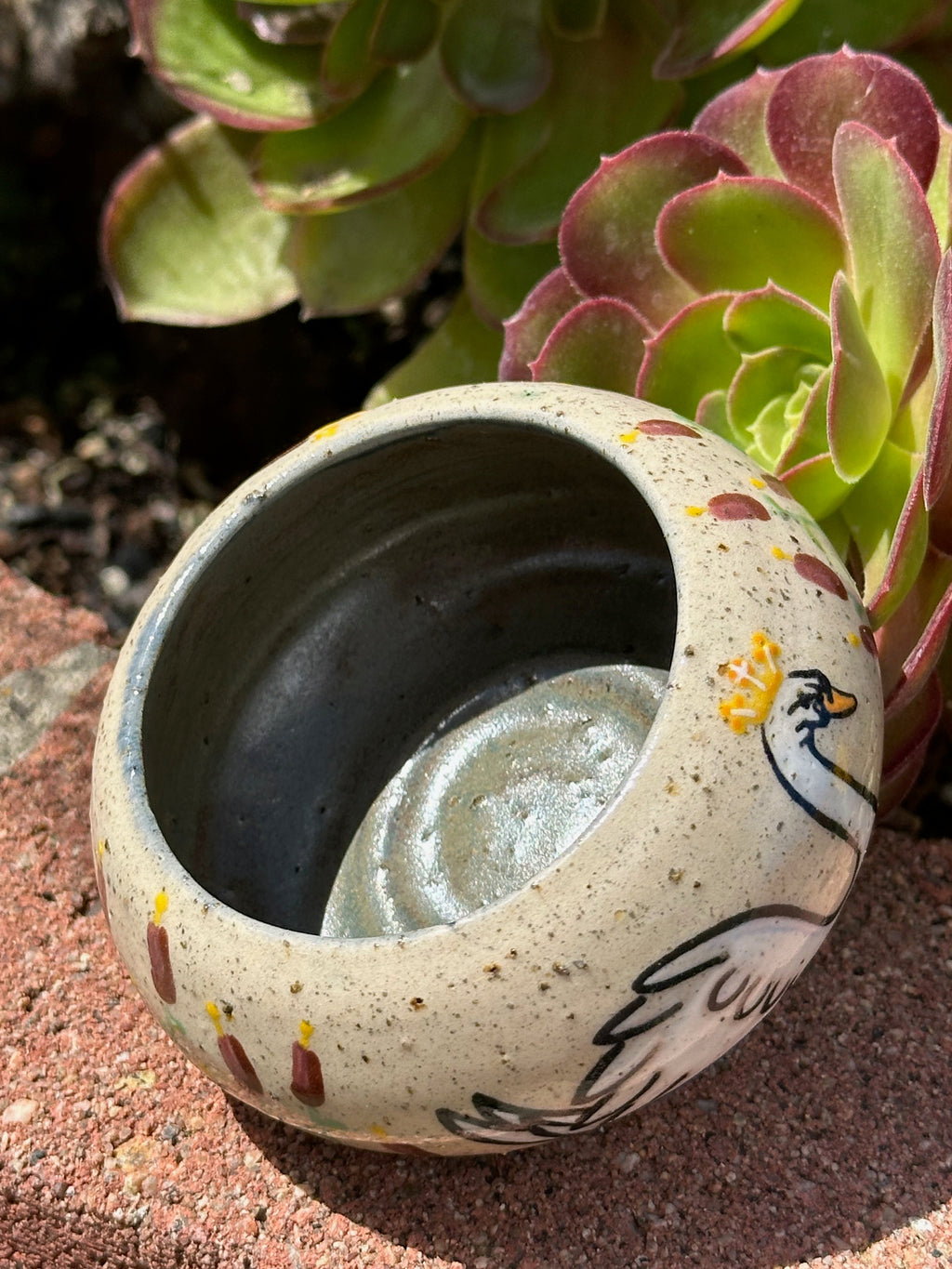 Swans a-Swimming: Wheel Thrown, Hand-Painted Ceramic Bowl