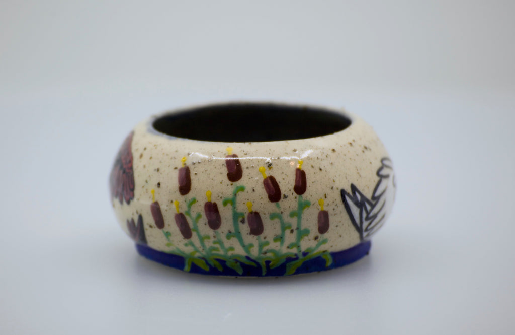 Swans a-Swimming: Wheel Thrown, Hand-Painted Ceramic Bowl