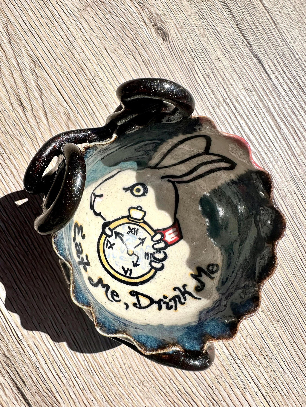 Wheel Thrown Wonderland Bowl: Handmade Ceramic Art with Underglaze Design