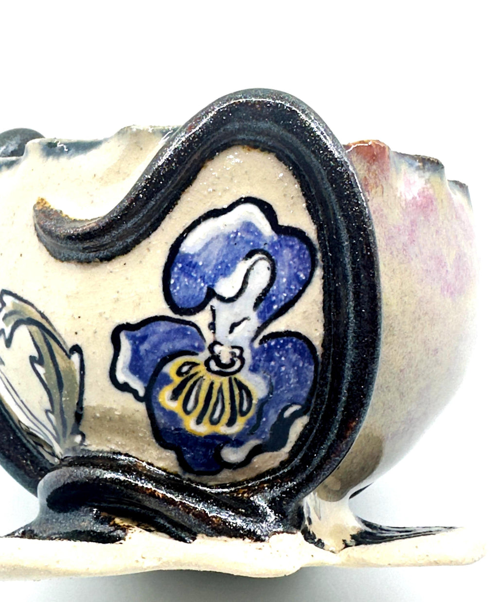 Wheel Thrown Wonderland Bowl: Handmade Ceramic Art with Underglaze Design