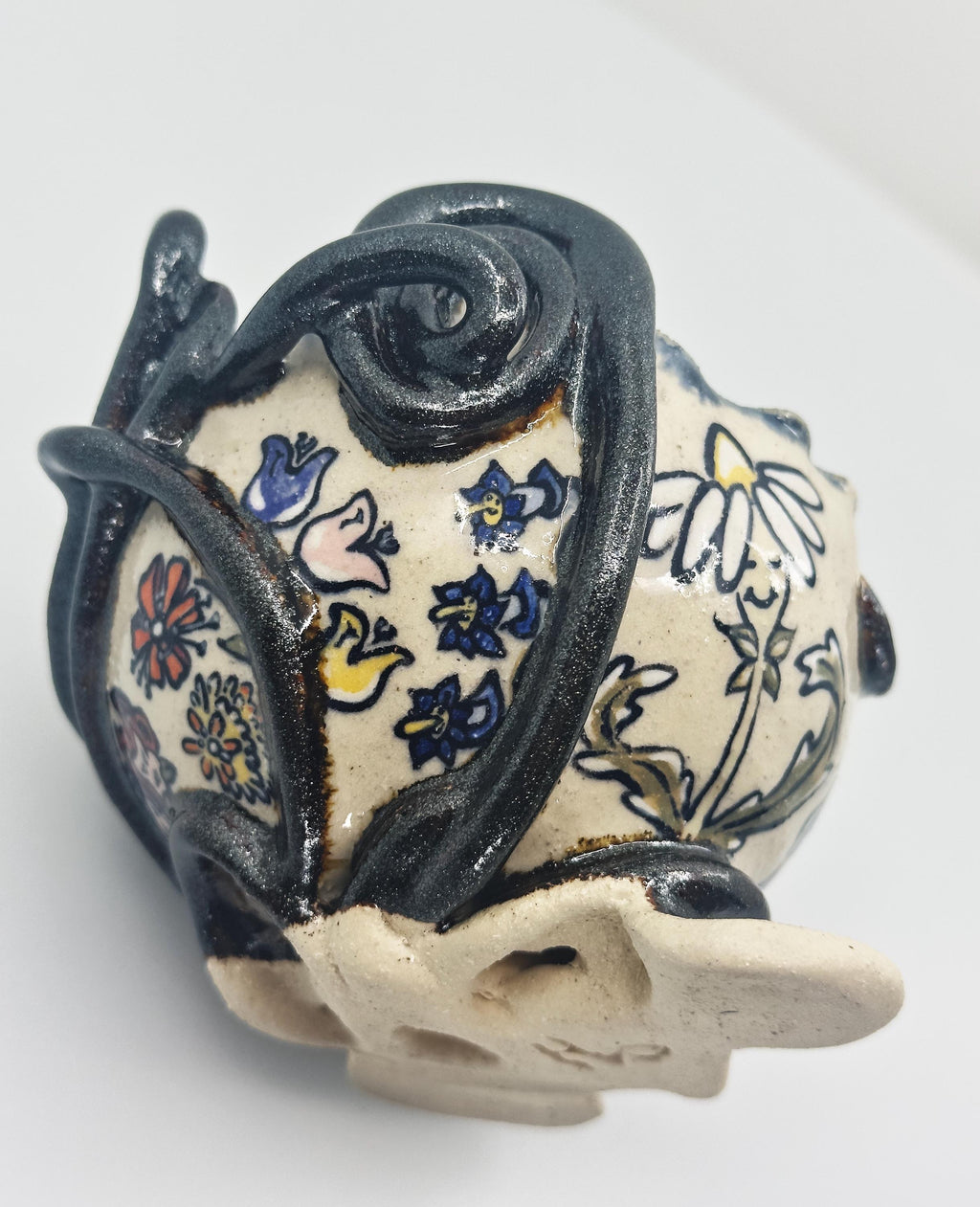 Wheel Thrown Wonderland Bowl: Handmade Ceramic Art with Underglaze Design