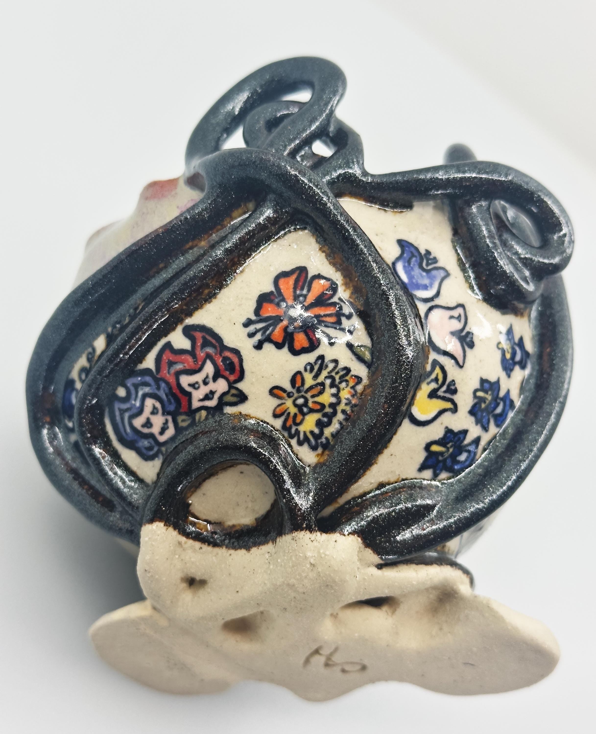 Wheel Thrown Wonderland Bowl: Handmade Ceramic Art with Underglaze Design