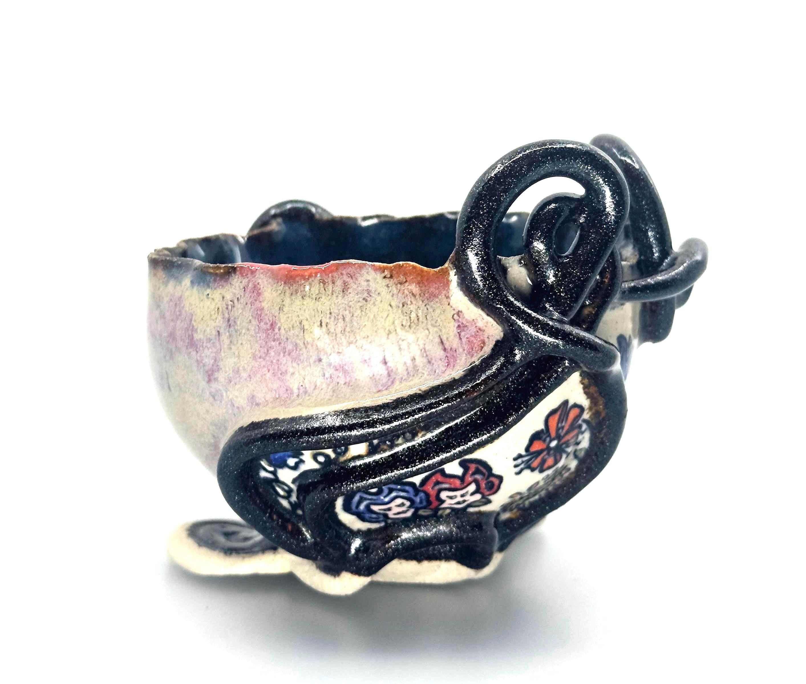 Wheel Thrown Wonderland Bowl: Handmade Ceramic Art with Underglaze Design
