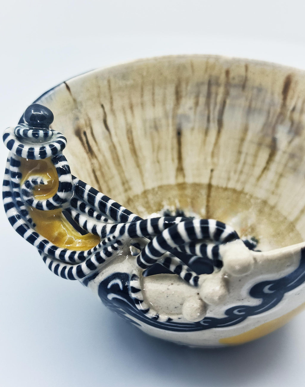 Beetlejuice Inspired Decorative Bowl: Wheelthrown/Handmade Ceramic Art