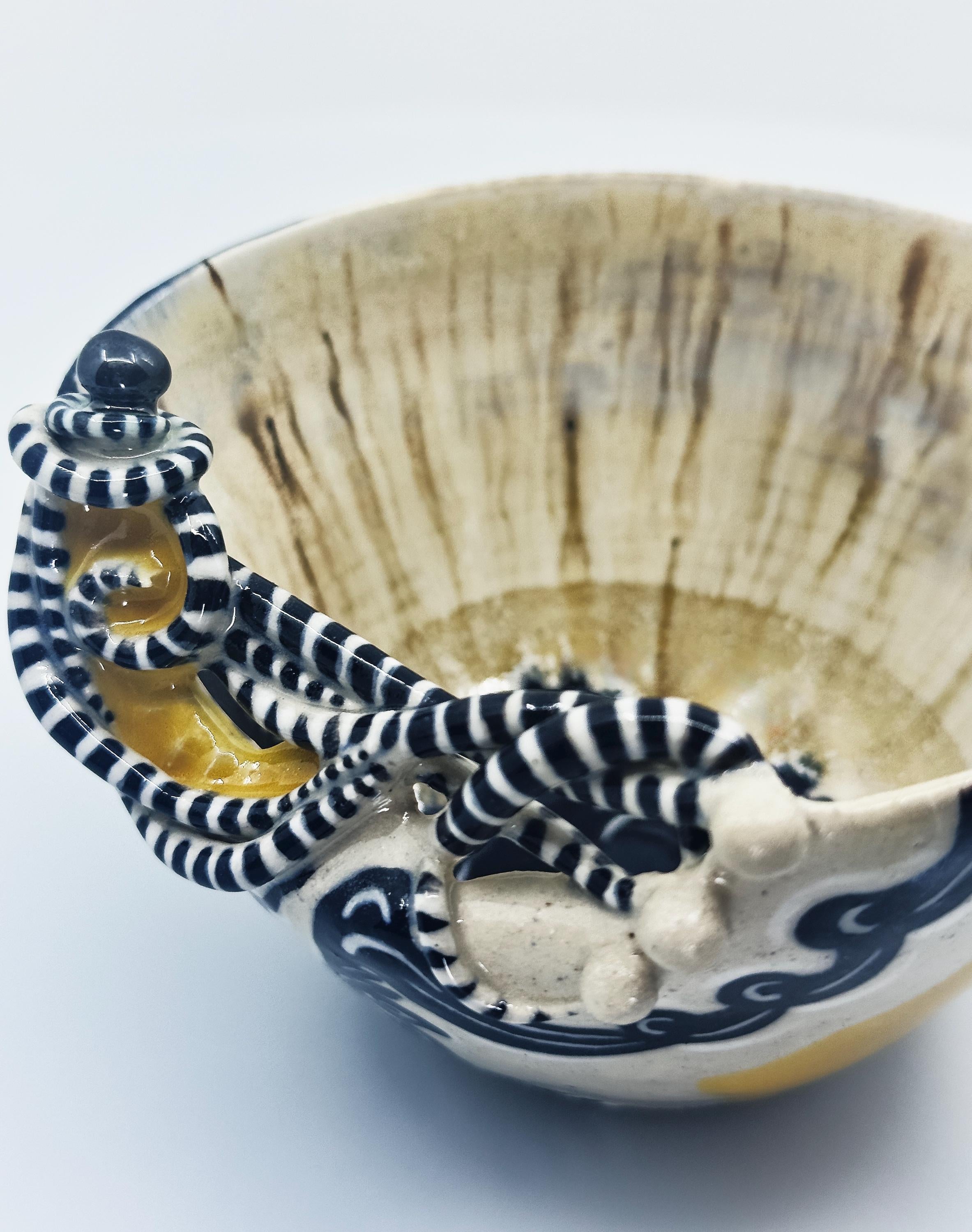 Beetlejuice Inspired Decorative Bowl: Wheelthrown/Handmade Ceramic Art