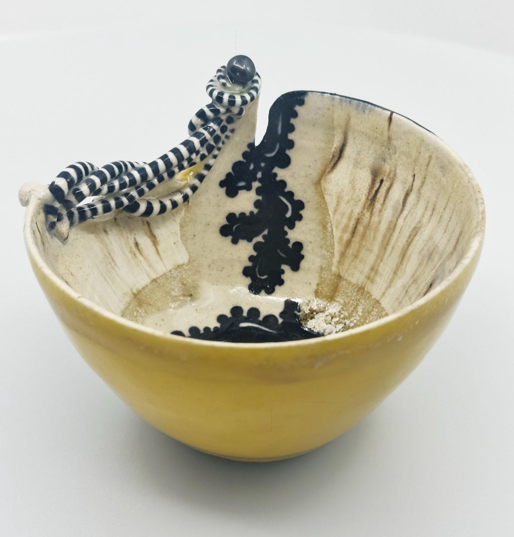 Beetlejuice Inspired Decorative Bowl: Wheelthrown/Handmade Ceramic Art