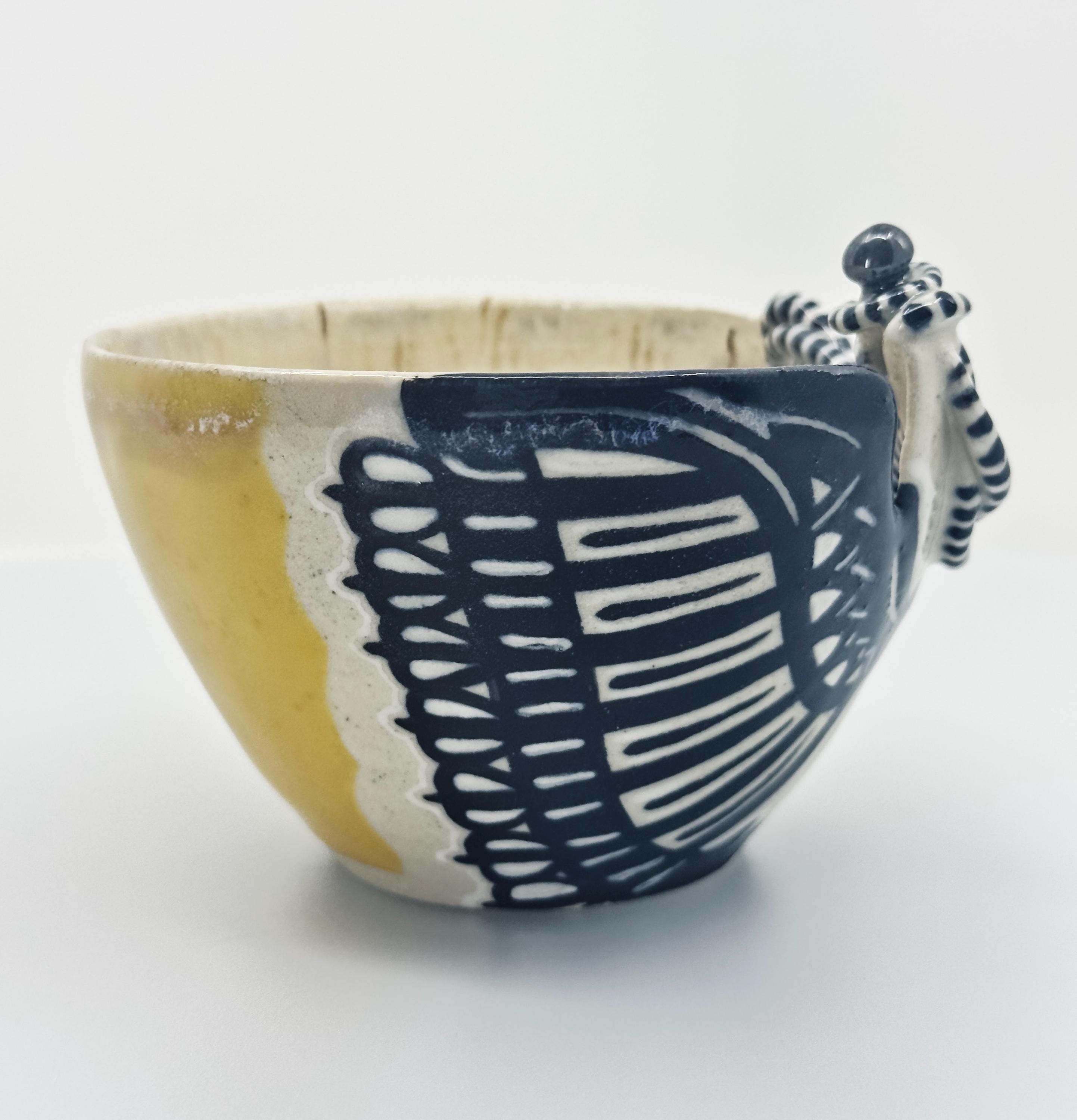 Beetlejuice Inspired Decorative Bowl: Wheelthrown/Handmade Ceramic Art