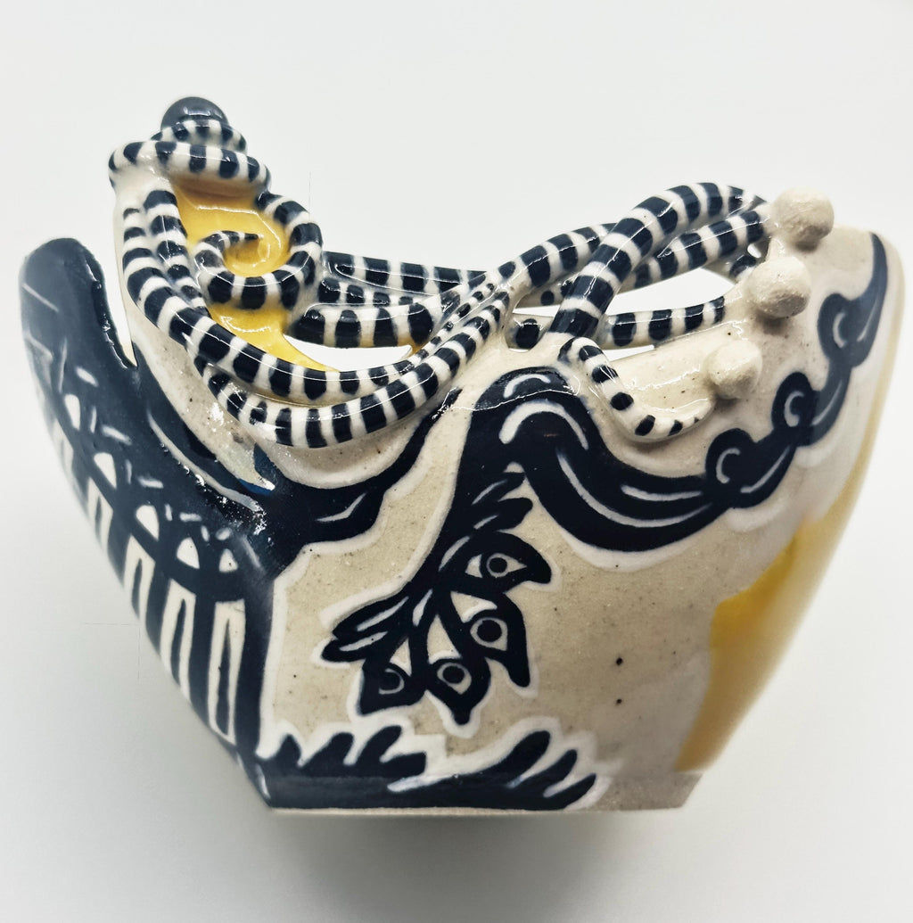 Beetlejuice Inspired Decorative Bowl: Wheelthrown/Handmade Ceramic Art