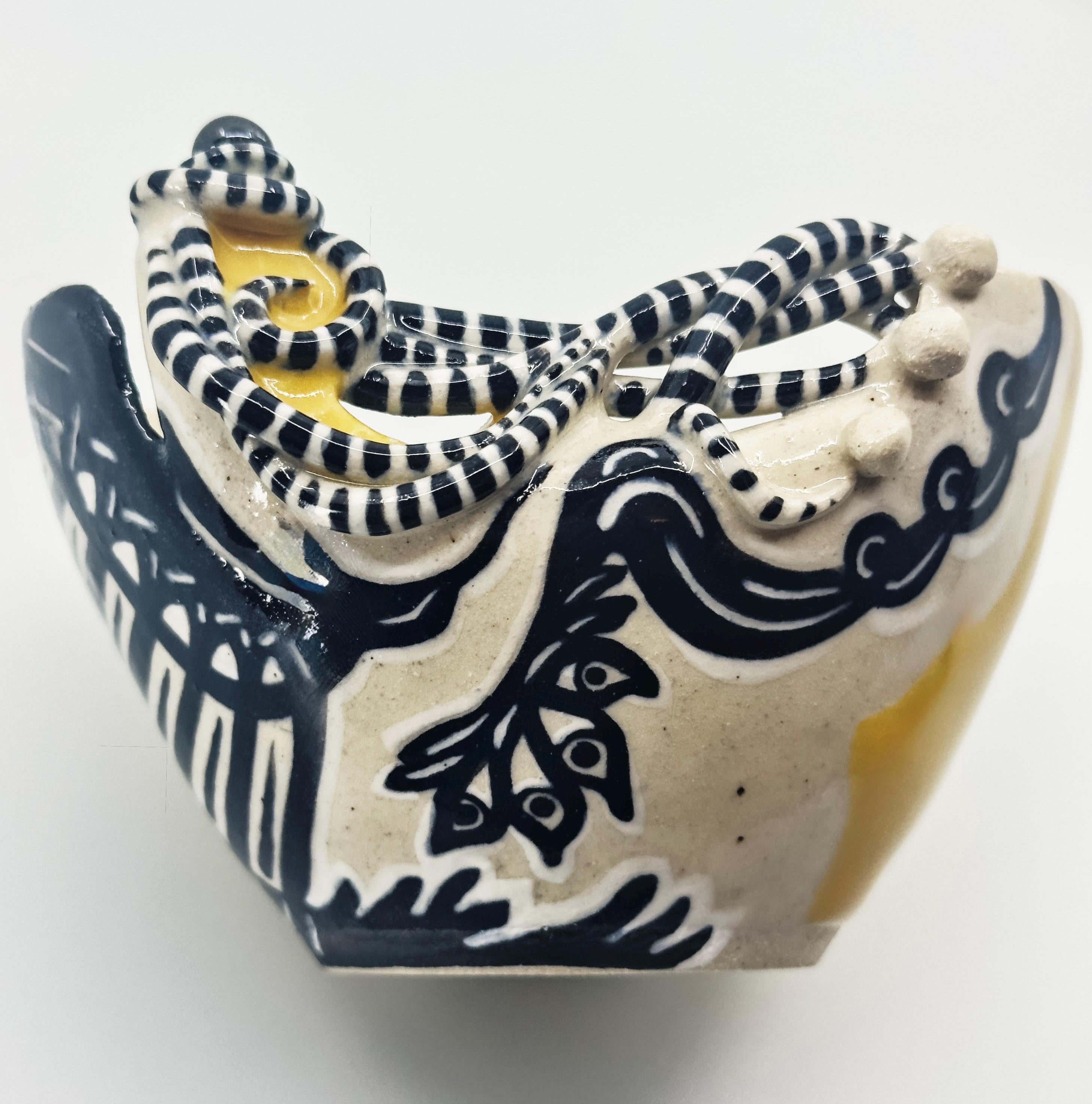 Beetlejuice Inspired Decorative Bowl: Wheelthrown/Handmade Ceramic Art