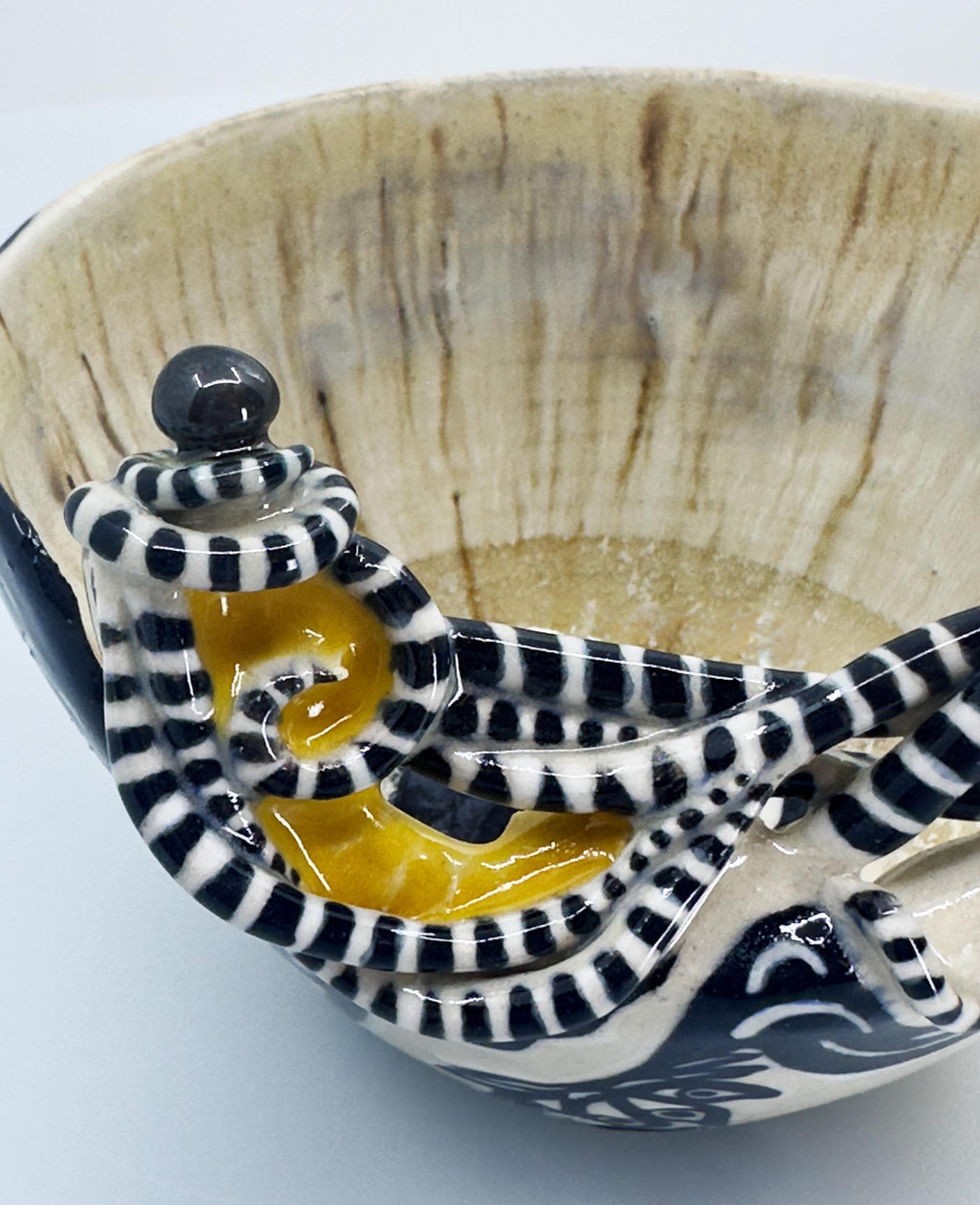 Beetlejuice Inspired Decorative Bowl: Wheelthrown/Handmade Ceramic Art
