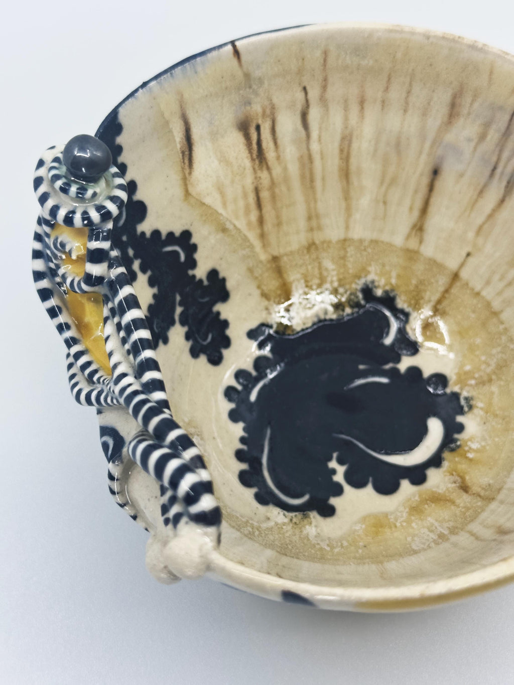 Beetlejuice Inspired Decorative Bowl: Wheelthrown/Handmade Ceramic Art