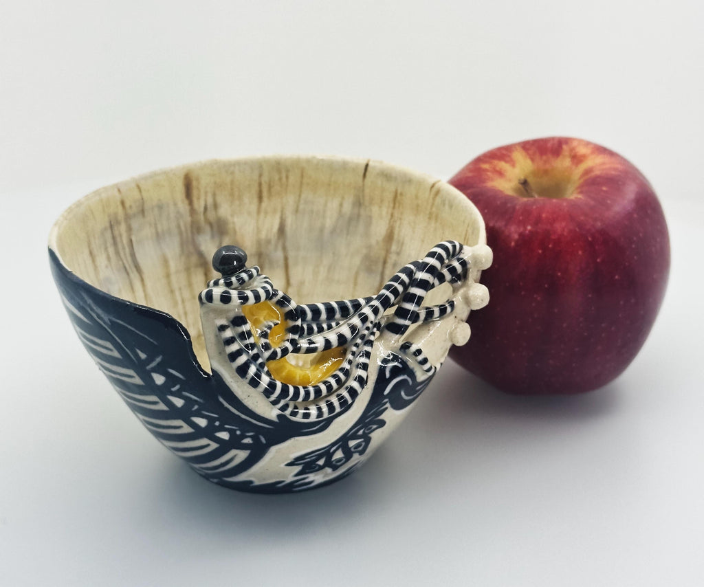 Beetlejuice Inspired Decorative Bowl: Wheelthrown/Handmade Ceramic Art