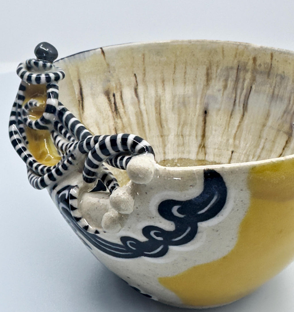 Beetlejuice Inspired Decorative Bowl: Wheelthrown/Handmade Ceramic Art