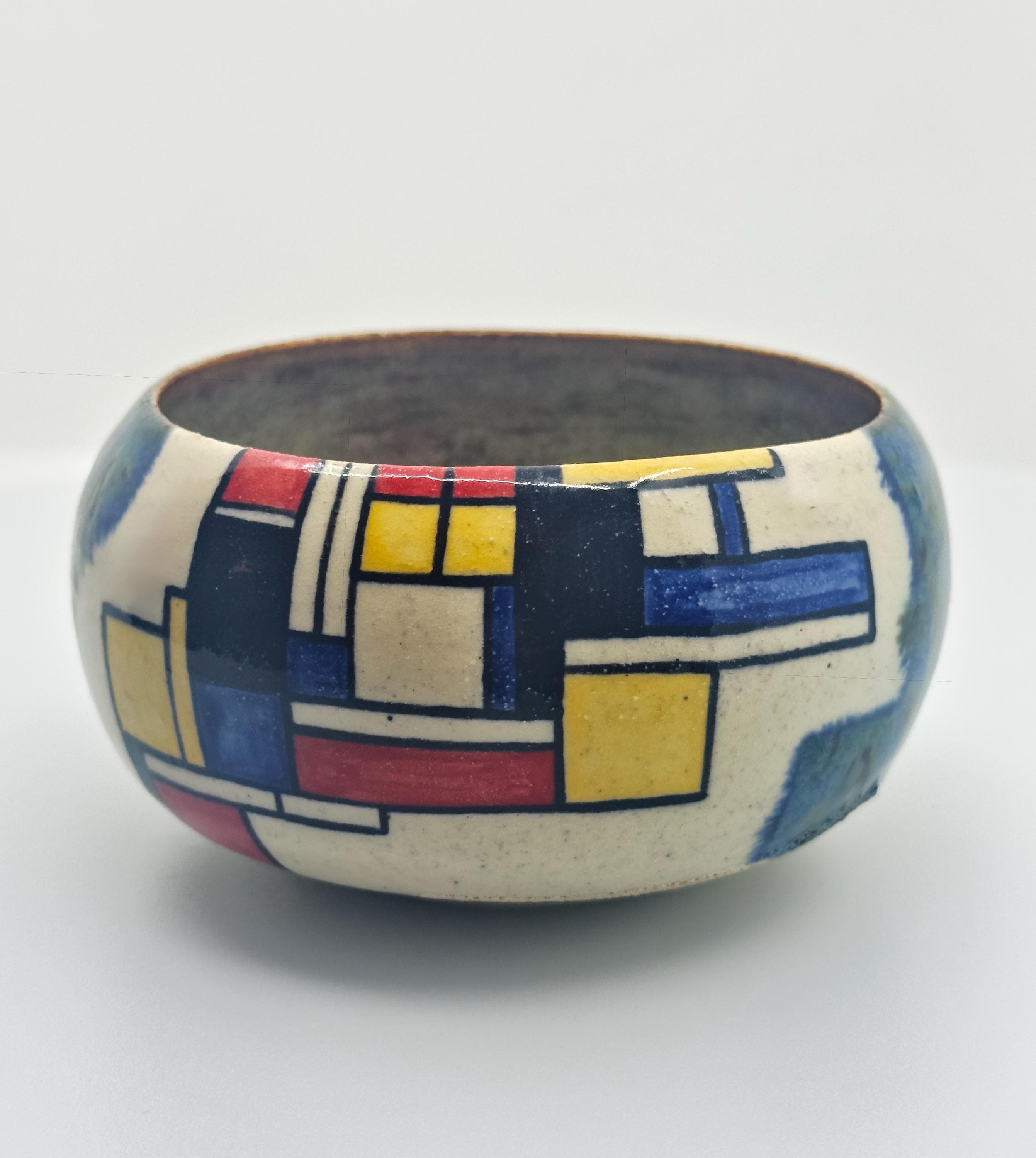 Mischief and Mondrian: Wheel Thrown Ceramic Bowl