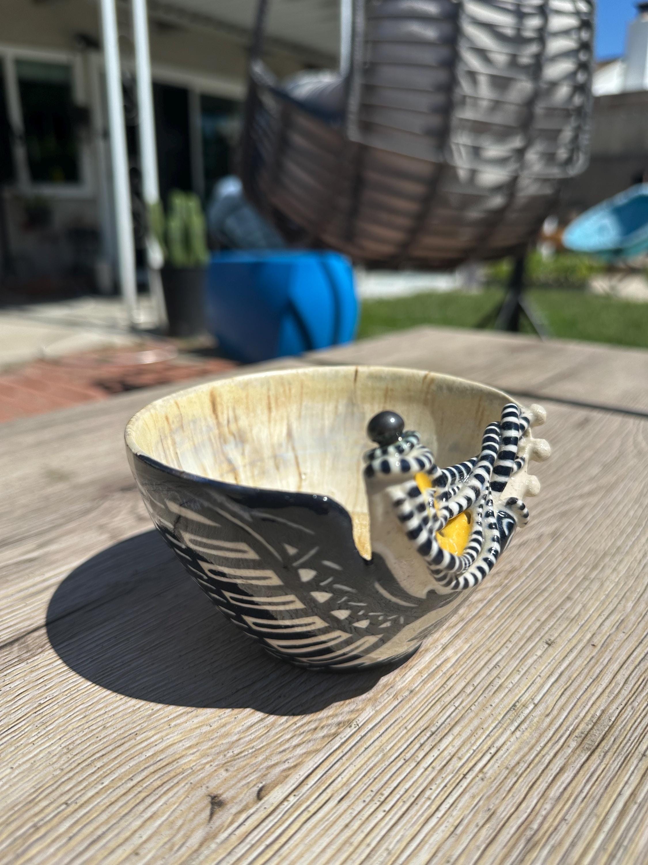 Beetlejuice Inspired Decorative Bowl: Wheelthrown/Handmade Ceramic Art