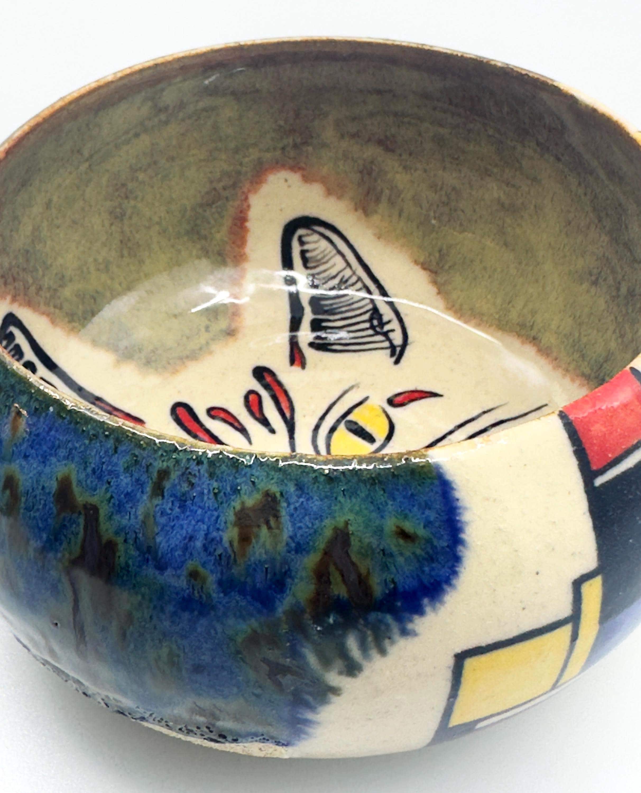 Mischief and Mondrian: Wheel Thrown Ceramic Bowl